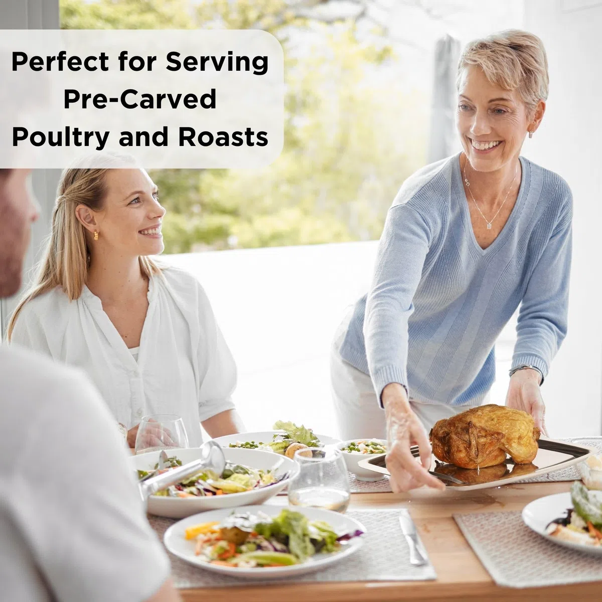 Wrenbury Pro - Bandeja para trinchar carne, plato de acero inoxidable con pinchos, plato de corte con pinchos, 38 cm, perfecto para servir pavo