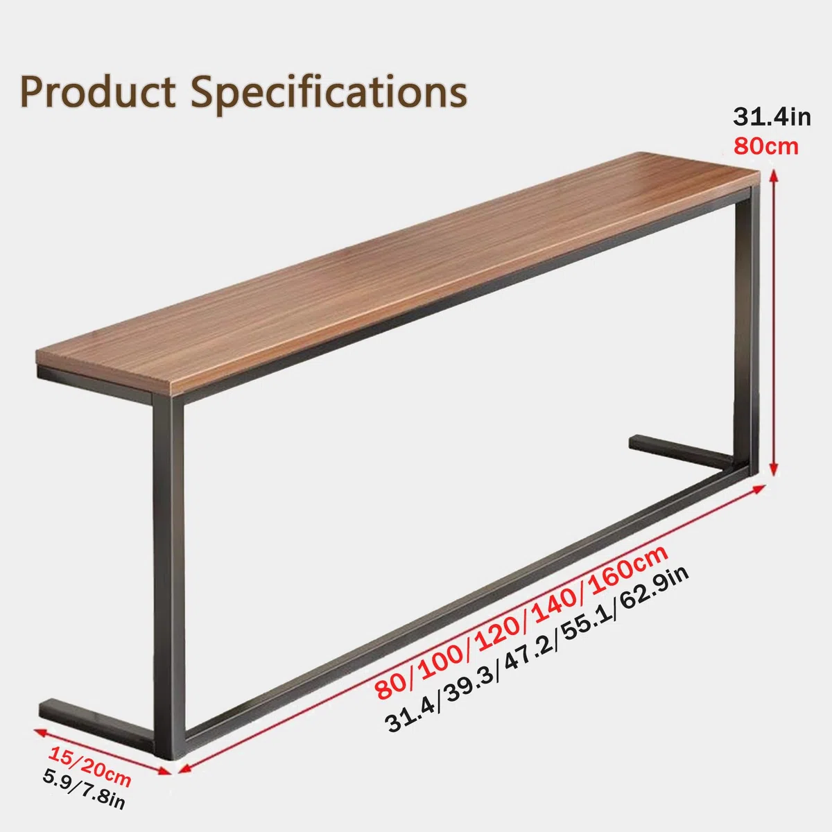 Estante delgado negro para cubierta de radiador de 31.4 x 5.9 pulgadas, diseño de madera y metal, ideal para sala de estar y entrada, decoración moderna del hogar