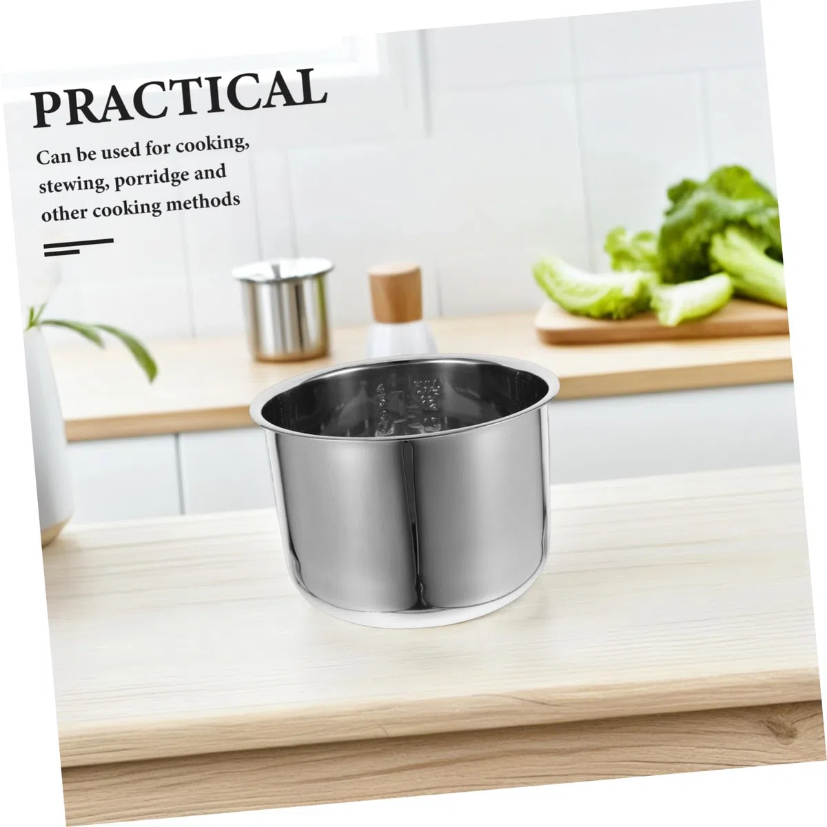 Cabilock Repuesto de Olla Interior para Arrocera de 6l en Acero Inoxidable, Fácil de Limpiar y Resistente, Adecuado para Uso Familiar y Cocción de Arroz