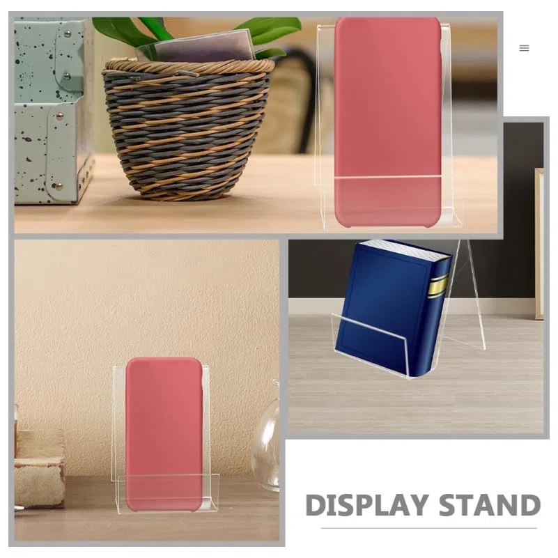 OSALADI Soporte de Libros Acrílico Transparente 6 Piezas Exhibidor Multifuncional Soporte para Tarjetas Organizador de Escritorio para Oficina y Librería