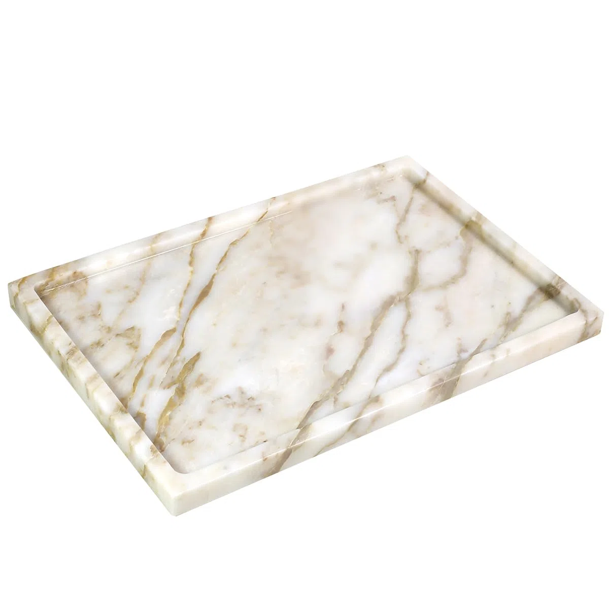 Bandeja de Servir de mármol 100% Natural, Bandeja de Almacenamiento de mármol de Viola de Calaccata para decoración del hogar, Bandeja de Piedra para baño/Cocina/tocador/Soporte de Platos para