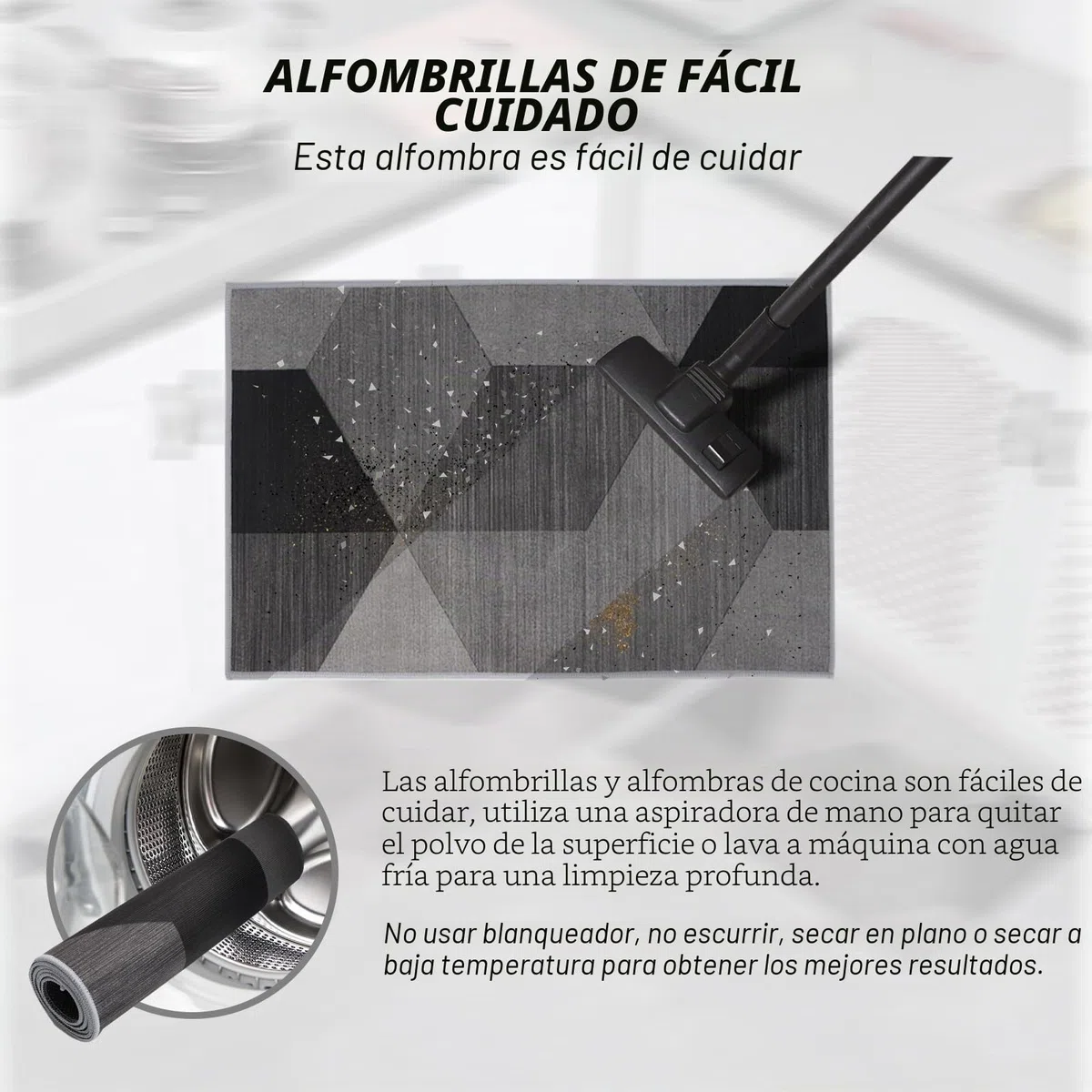 BWBIKE Juegos de alfombras de Cocina Alfombras de pie Lavables 2 Piezas Juegos de alfombras de Piso Antideslizantes de Microfibra, 43 x 75 cm + 43 x 150 cm, Rombo-Rejilla