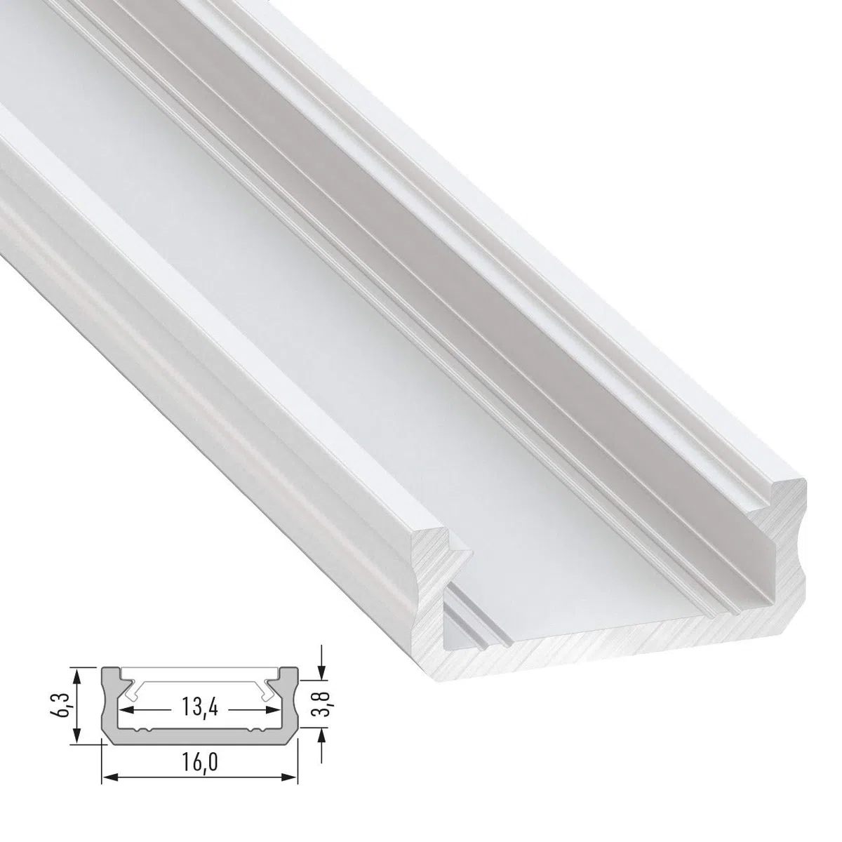Greenice | Perfil de aluminio tipo D 2,02 m
