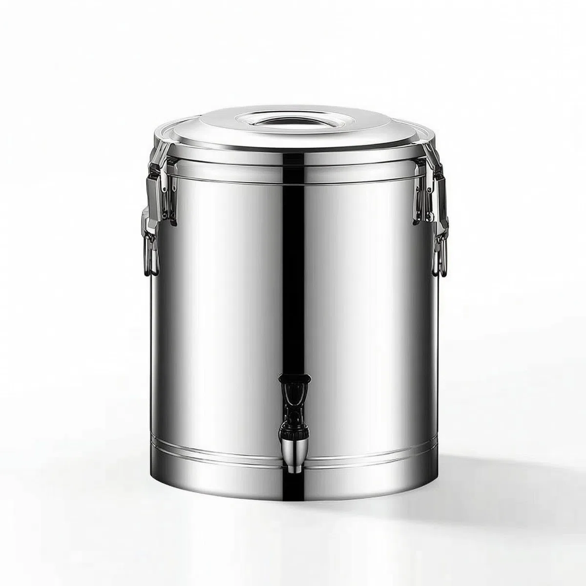 Cubo Térmico con Tapa Comercial Contenedor Isotérmico Acero Inoxidable Reutilizable Termo Industrial para Restaurantes, Bufés, 50L, Con Grifo