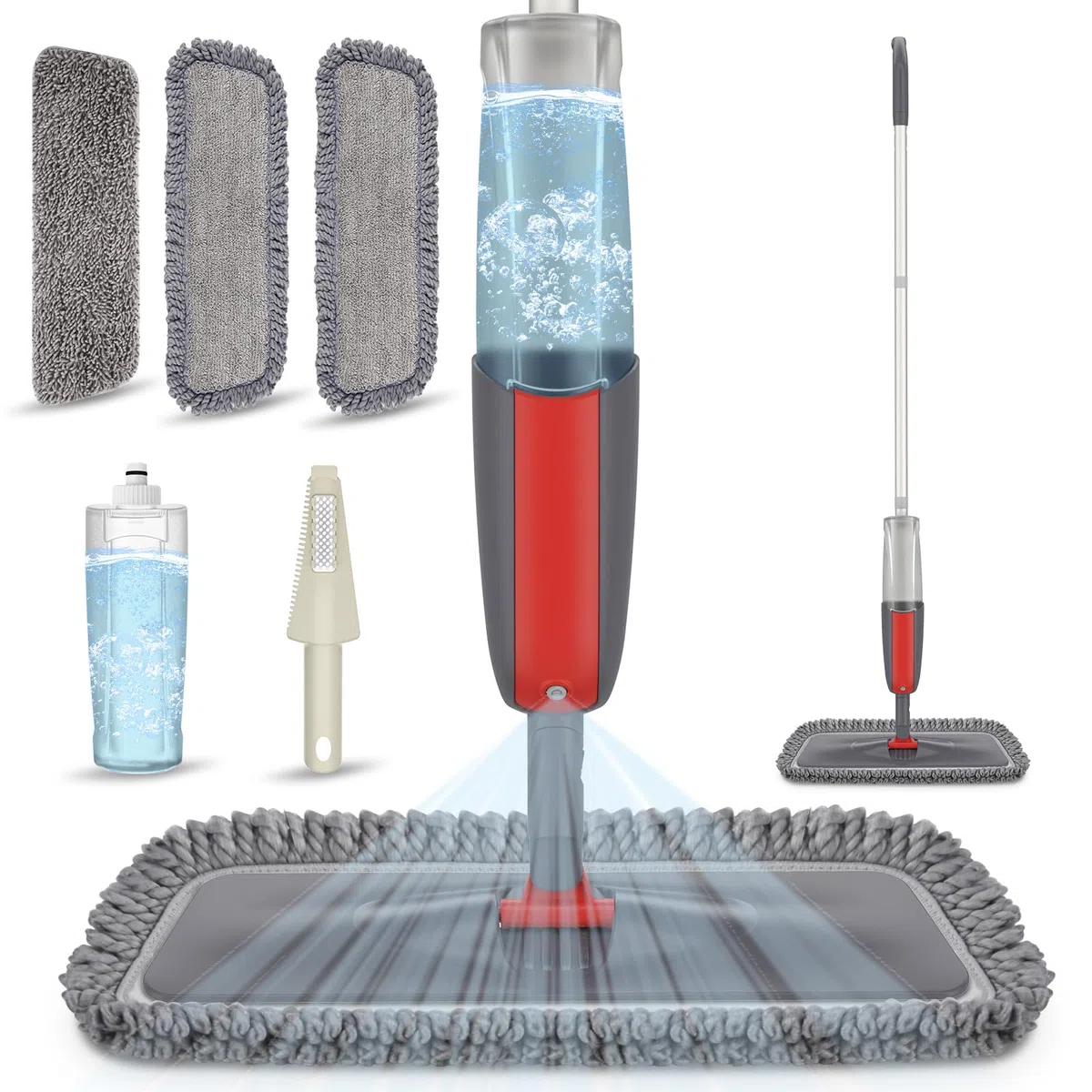 Mopa Fregona con Pulverizador, MEXERRIS Spray Mop Mopas de Limpieza Suelos Fregona Microfibra para el Hogar, Cocina, Industrial, Azulejos, Madera Dura, Madera, Cerámica, Laminados