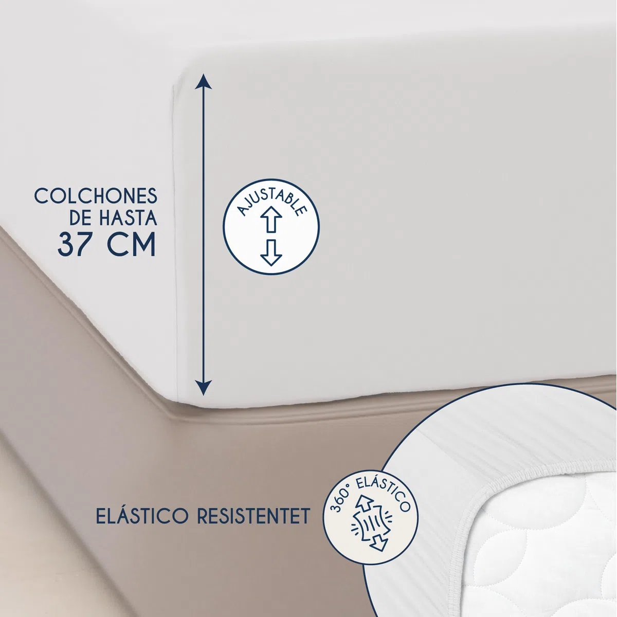 Dreamzie Sabanas 180x200 cm - 200x200 cm, Sabana Bajera para Colchones de hasta 37 cm de Altura, 100% Algodon 150 g/m² - Blanco- Certificada sin Productos Químicos (Oeko Tex)