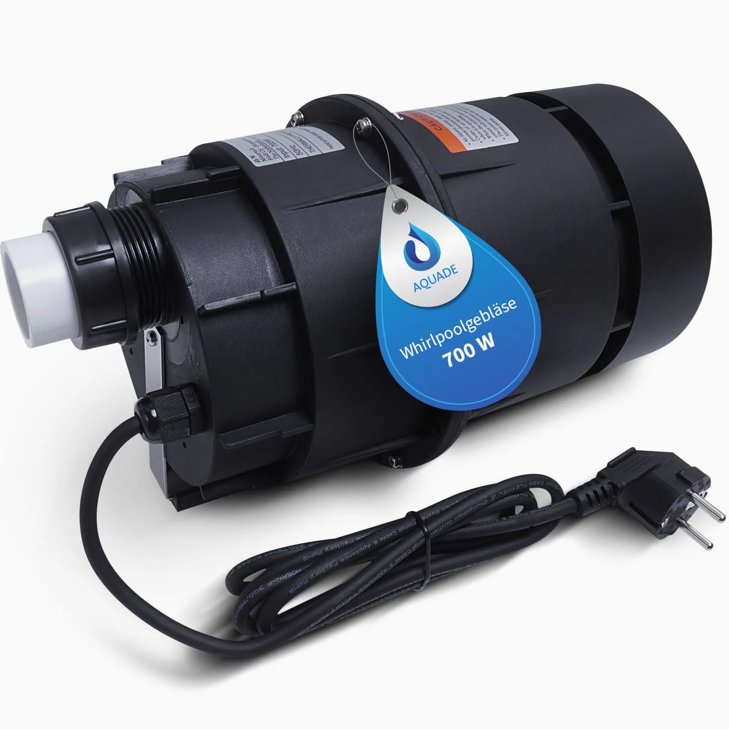 AQUADE Soplador de aire para jacuzzi, silencioso, 700 W, 700 W, soplador de jacuzzi, bañeras de hidromasaje, soplador de aire para exteriores, para jardín, jacuzzi al aire libre, soplador: 700 W 230 V