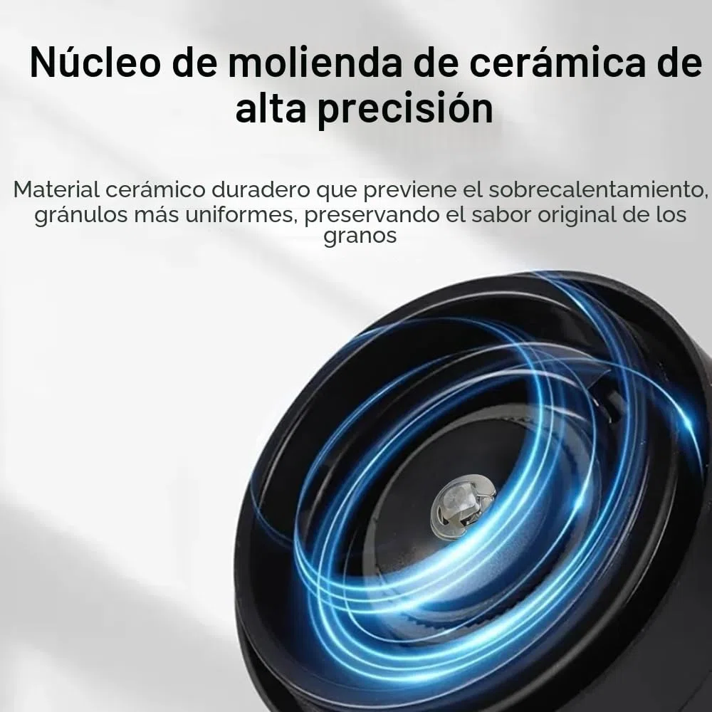 Molinillo de Cafe Electrico Portátil, Pequeño Coffee Grinder Eléctrico Inalámbrico, 40 Ajustes Ajustables, Recargable Molinillo de Granos de Café con Muelas de Cerámica para Viajes, Camping, Oficina
