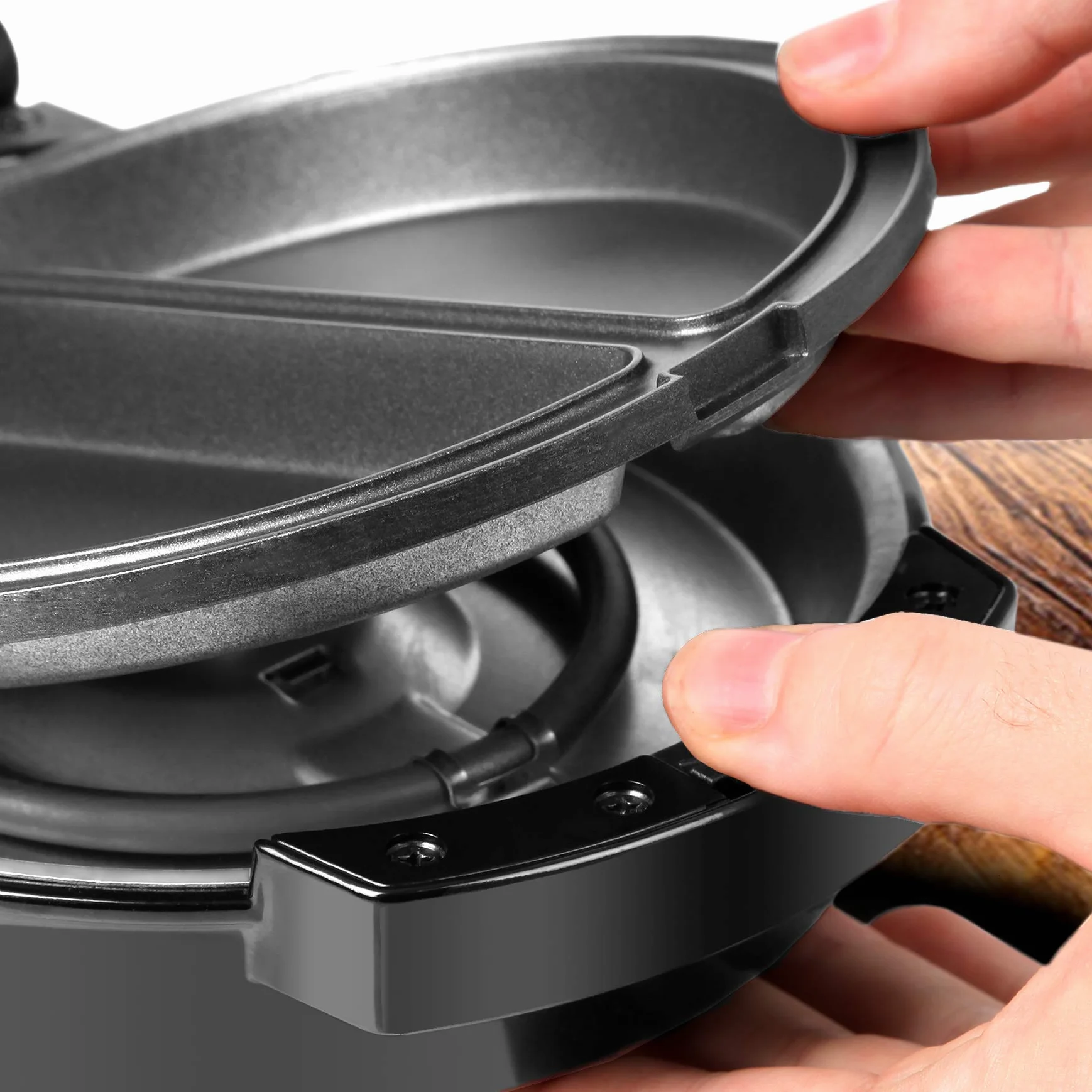 Duronic OM60 Placa para Tortillas Francesas | 600W 2 tortillas a la vez y 2 Placas de cocción Extraibles | Patas fijas de Seguridad | Sandwiches Huevos Fritos Medias Lunas Gofres Tostadas Desayunos
