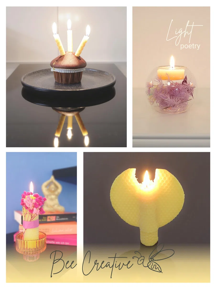 Wachsmann Set de bricolaje para hacer velas de cera de abejas – Kit de inicio para 10 velas en muchos colores – 100% cera de abejas pura de Alemania, incluye 10 mechas de cáñamo y manual ilustrado