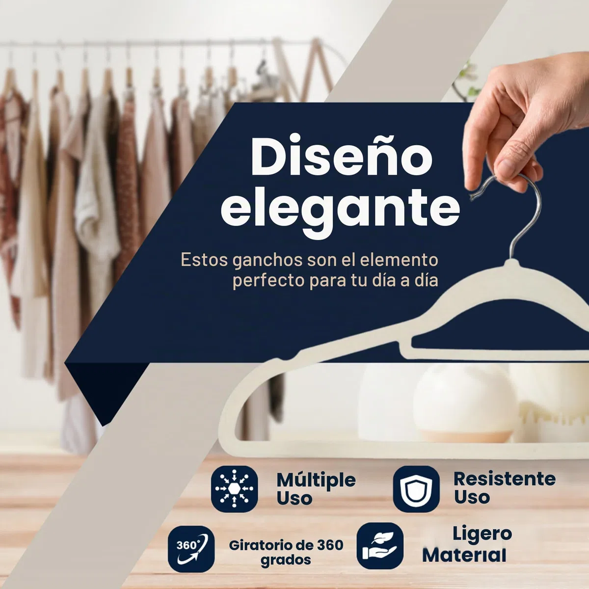 Sasha Morel Paquete de 50 perchas de terciopelo antideslizantes para ropa, ahorran espacio para adultos con organizador de corbatas y ganchos giratorios, perchas de ropa para almacenamiento de armario