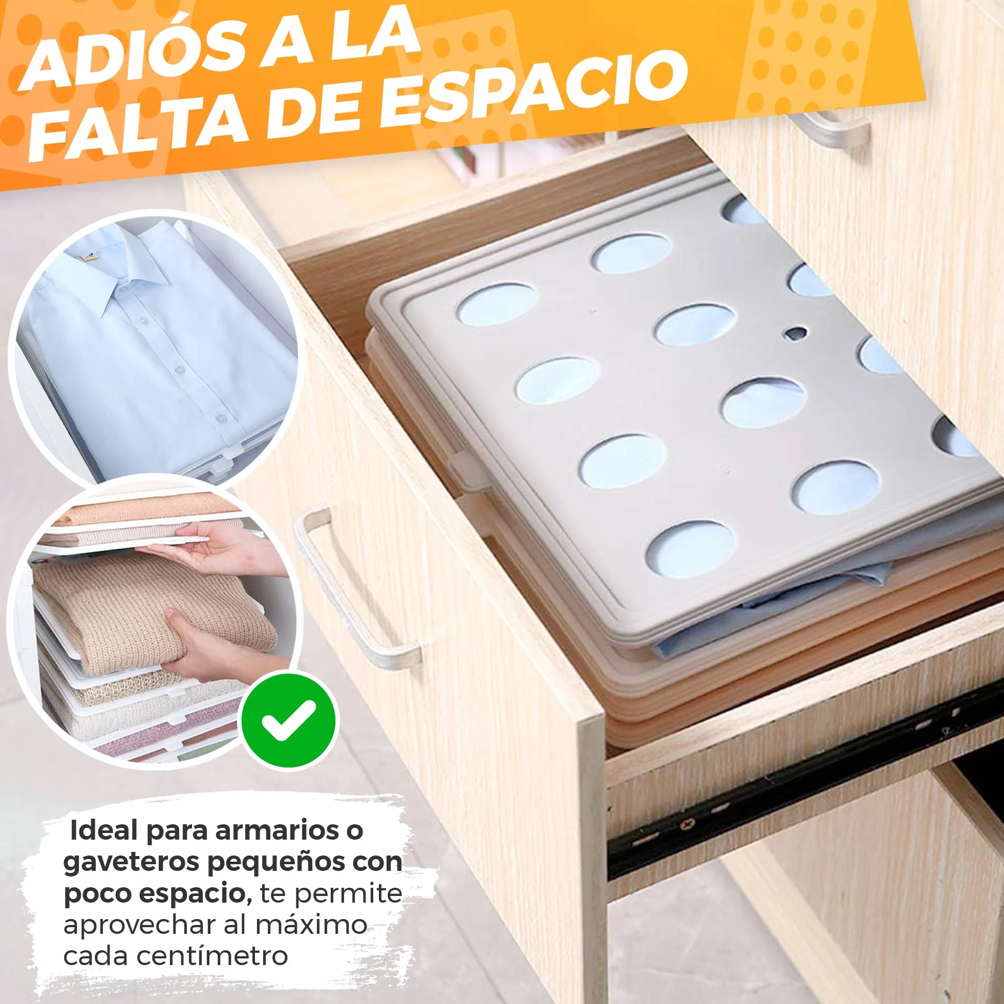 Organizador armario - Organizador Camisetas - Doblador de Camisetas - Mantén tu orden de la Ropa en los Armarios - Resistentes - Antiarrugas - Antihumedad. (PACK DE 10)