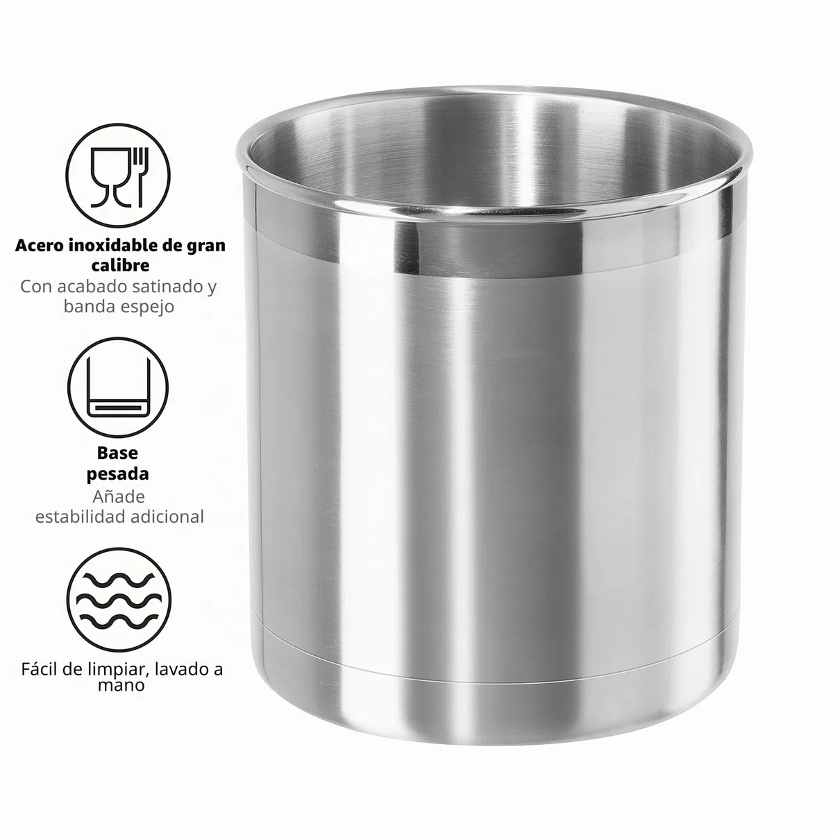 Oggi 7059 Recipiente para Utensilios de Cocina de Acero Inoxidable