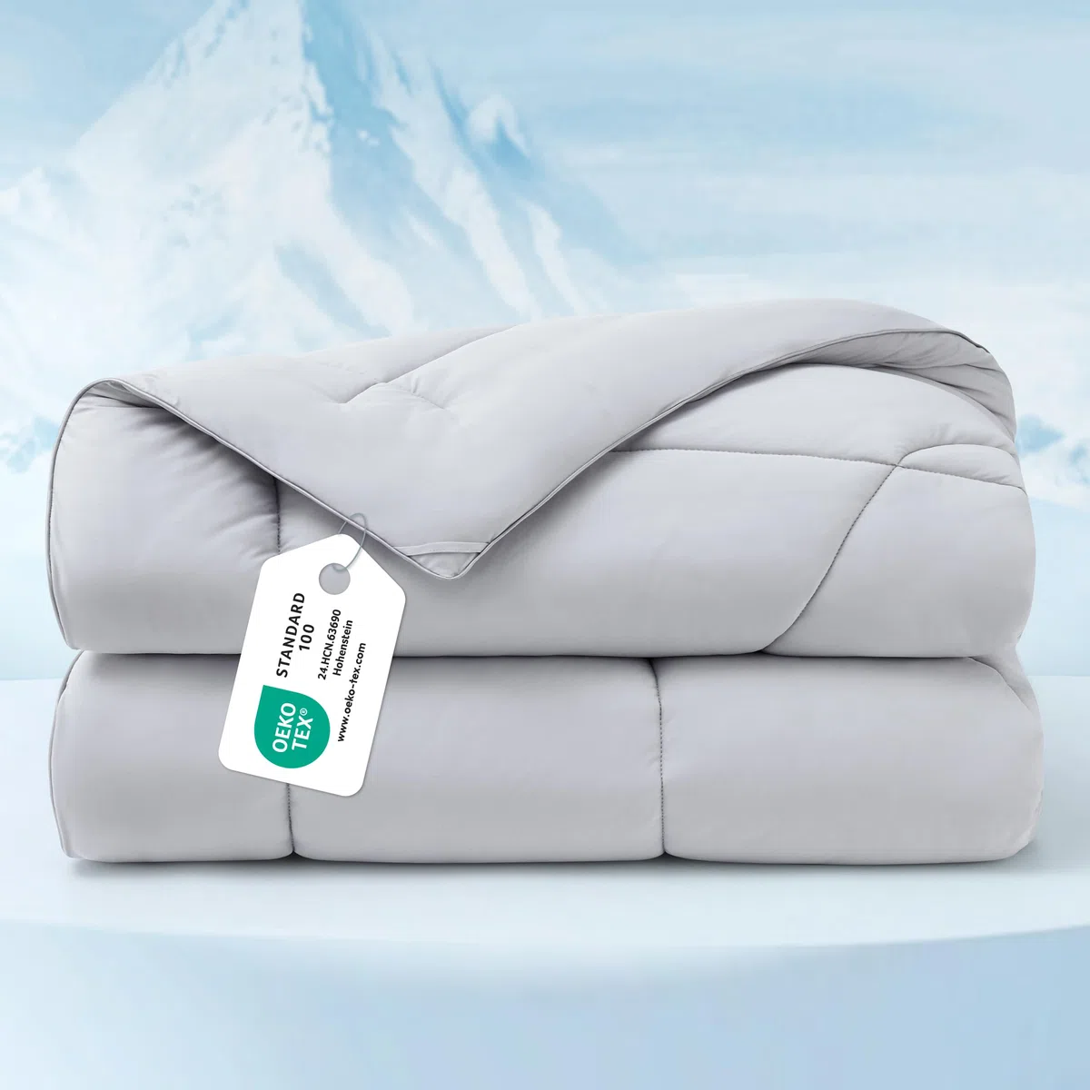 Bedsure Edredón de Verano Refrescante - Edredón 135x200 Verano Cama 80/90, Refrescante ARC-Chill Q-MAX > 0,4, Reversible Manta Ligera para Sudores Nocturnos y Personas Que Duermen Calientes Gris