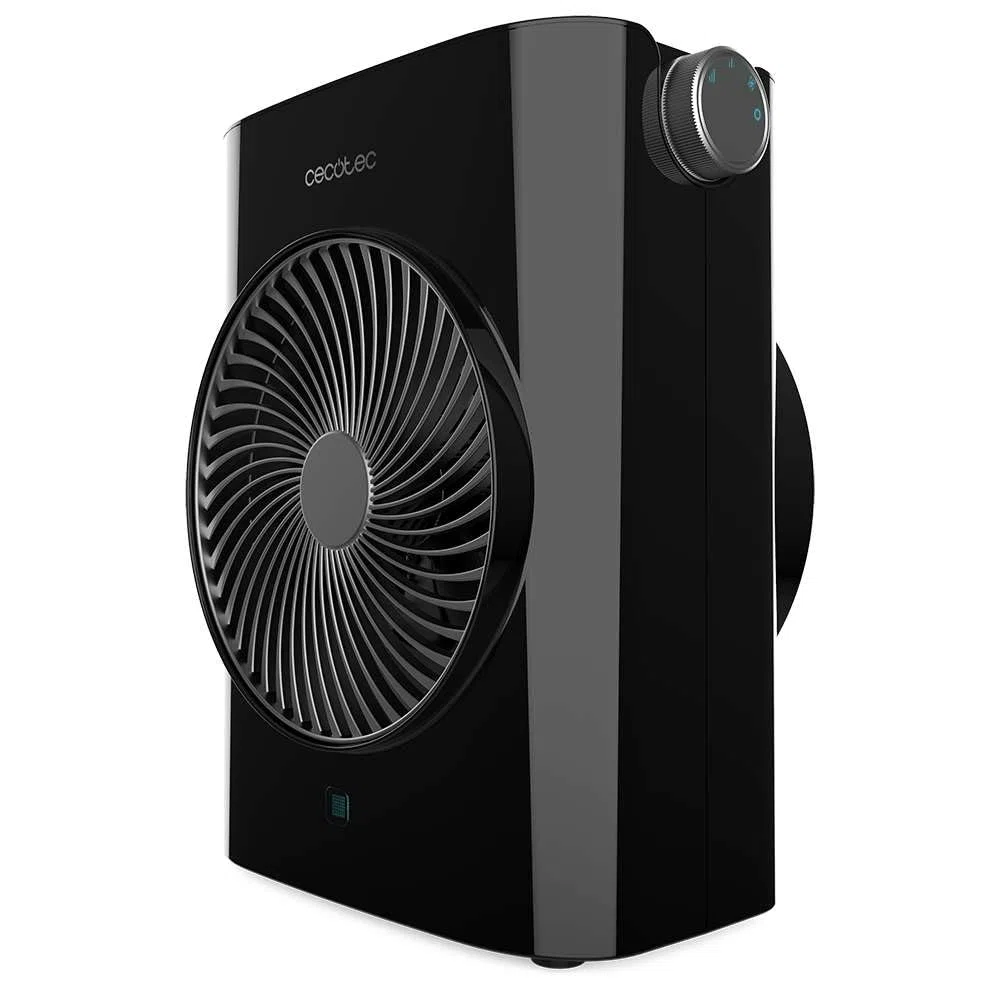 Cecotec Calefactor Eléctrico Bajo Consumo ReadyWarm 2070 Max Force Black. Termoventilador de 2000W, 2 Niveles de Potencia, 3 Modos de Funcionamiento, Ligero, Manual, Seguridad Autoapagado