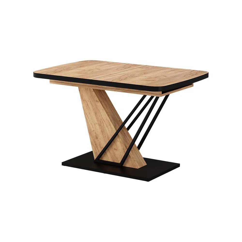 Vicco Mesa de Comedor Fenaro, Roble Dorado, 120-160 x 80 cm | extensible, extensible hasta 160 cm con placa adicional integrada