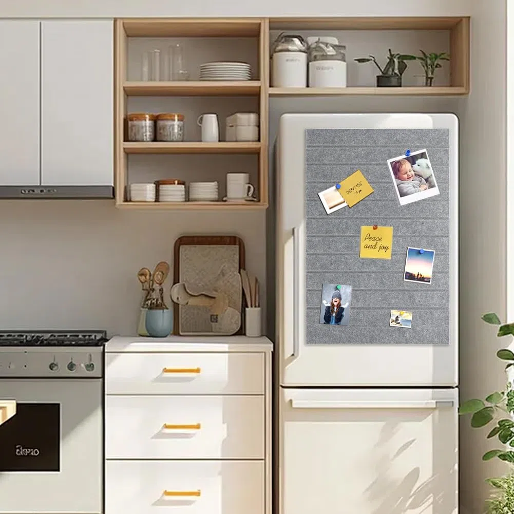 Gohytal 60 x 40 cm pequeño tablón de anuncios grande decorativo de fieltro, tablero de pines de 0,9 cm de grosor, pared de corcho, pizarra plegable con cinta adhesiva autoadhesiva para salón