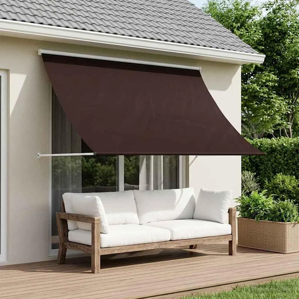 Toldo Marrón 400 x 150 cm | Altura y ángulo ajustables, poliéster 180 g/m2 con revestimiento de PU, marco de acero, impermeable
