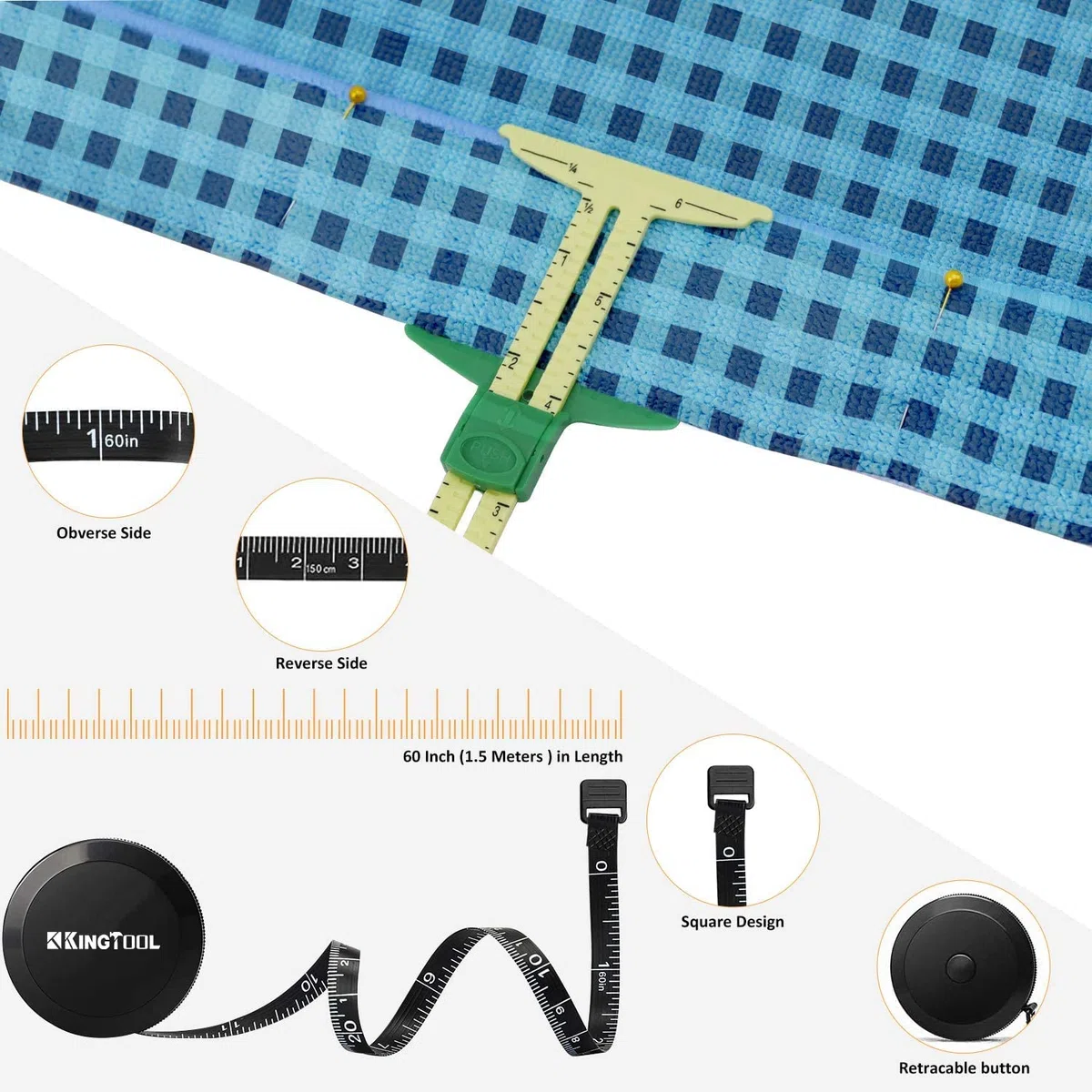 KingTool Kit de inicio de costura definitivo de 77 piezas