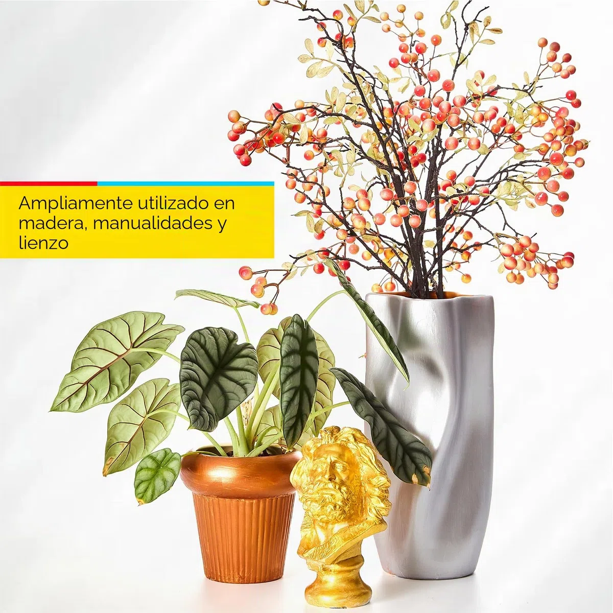MEEDEN Pintura Acrílica Dorada Metálica: 1 Litro, Acabado Brillante de Cuerpo Pesado, Pinturas Artísticas para Pintura Artesanal de Madera