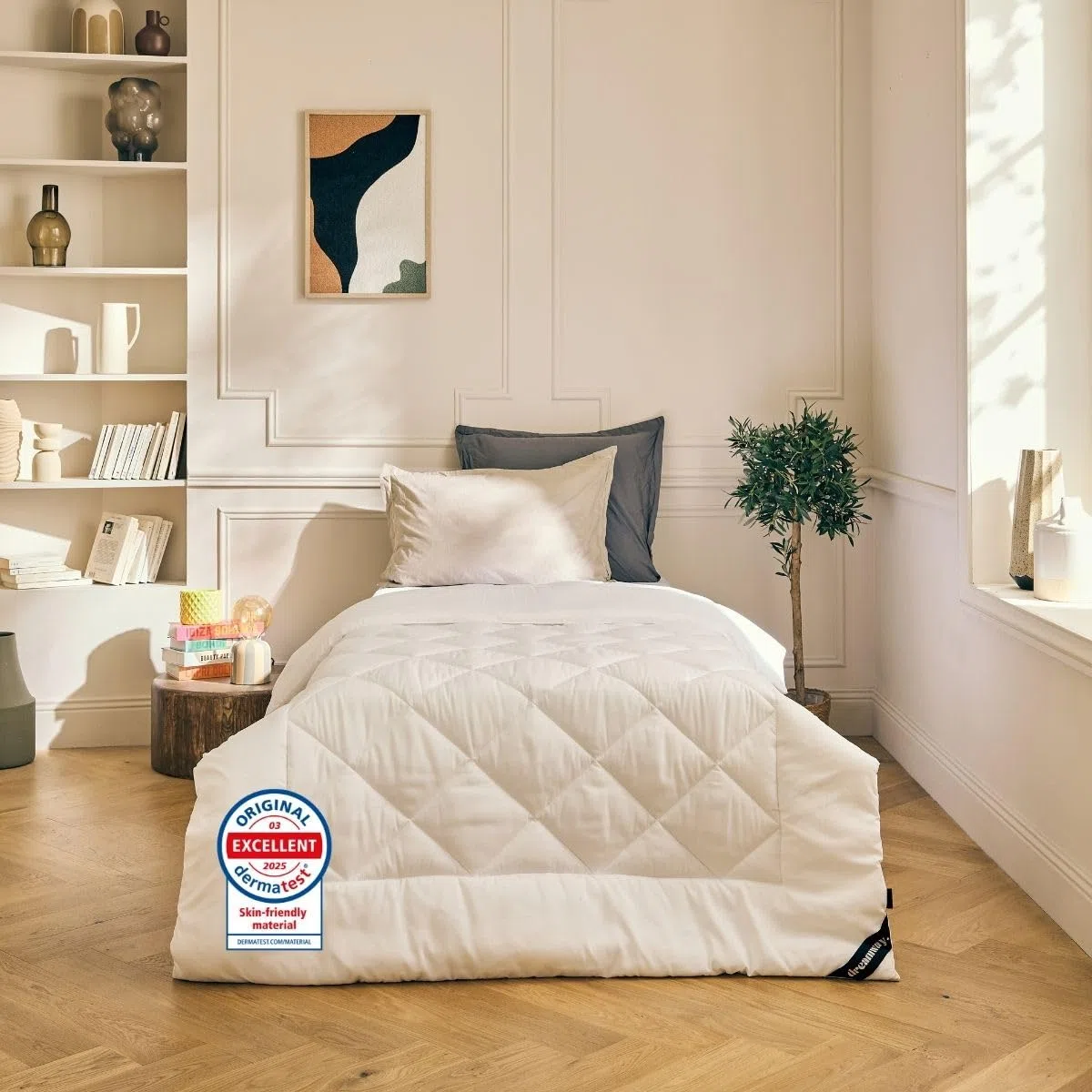 DREAMWAY Edredón Relleno Nórdico 135x200 cm para Cama 90, Edredón de Fibra 150gr/m², Ligero, Suave, Transpirable para Primavera y Verano (200x135 cm)
