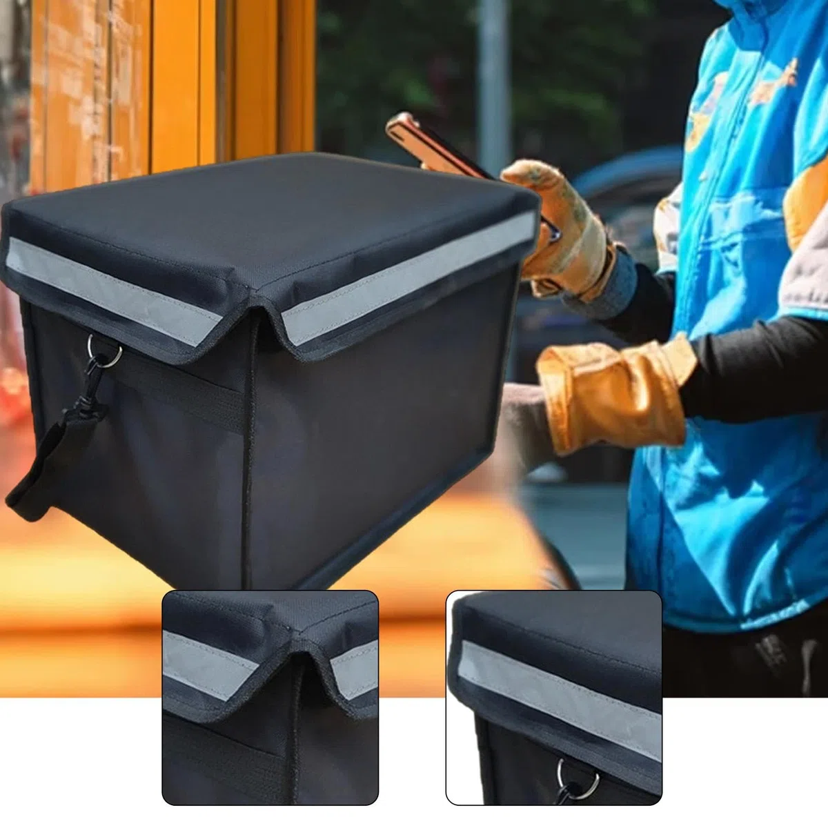 Caja isotérmica para Reparto de Alimentos, contenedor de Reparto de 30 litros, Bolsa isotérmica Multiusos para supermercados y Catering, Caja para, Sin Mango