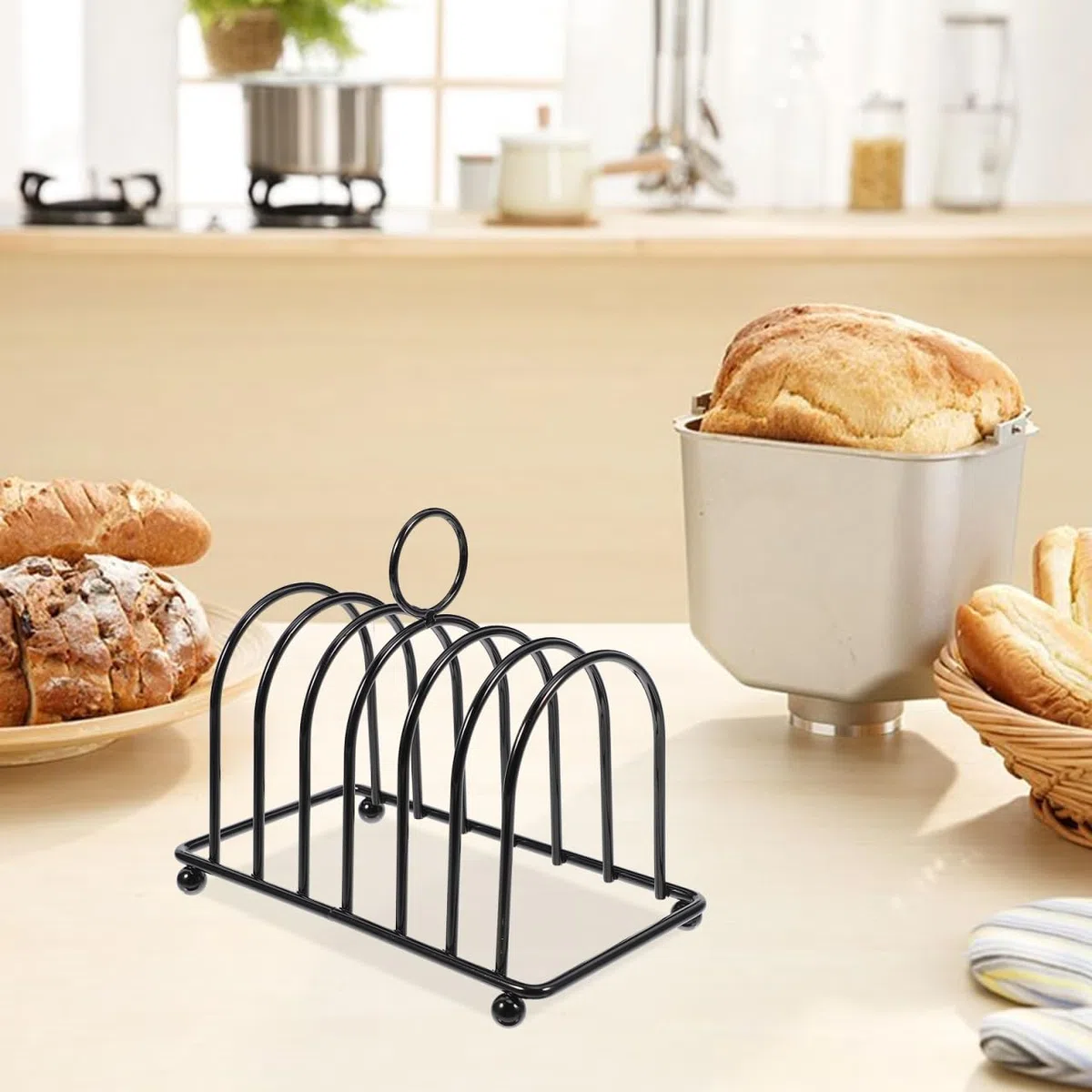 Soporte para Tostadas De Acero Inoxidable Multifuncional Estante para Pan Rebanado Y Libros Estante Compacto para Cocina Comedor Y Sala De Estudio