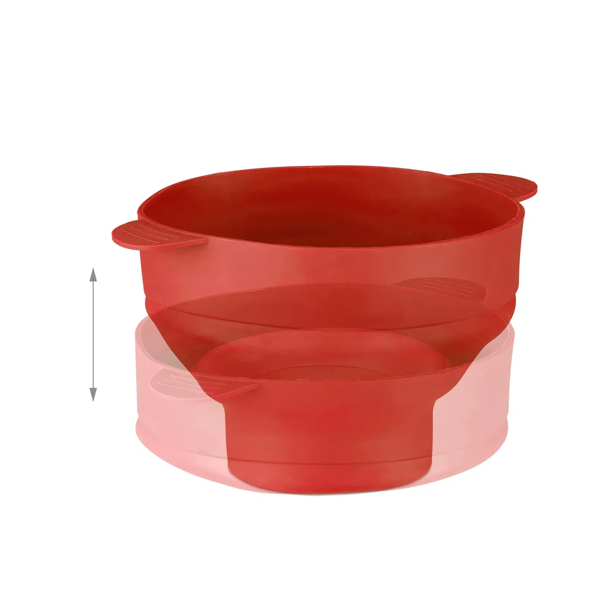Relaxdays Palomitero Microondas, Recipiente Palomitas, Silicona, sin Aceite, sin BPA, 14.5 x 25.5 x 25.5 cm, Rojo