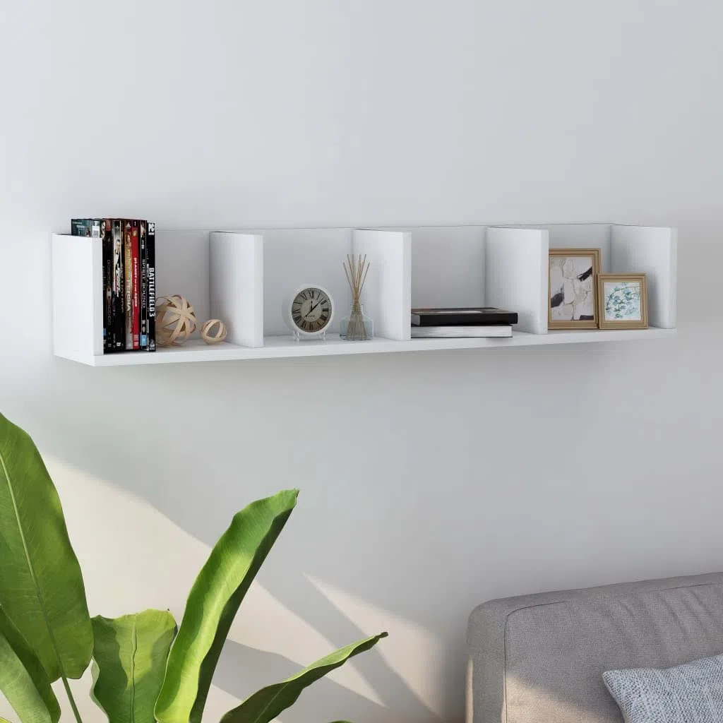 Estantería de pared para almacenamiento de CD y DVD, con espacio de almacenamiento, estantería para discos de vinilo y accesorios como estantería de pared para colección de música y DVD para