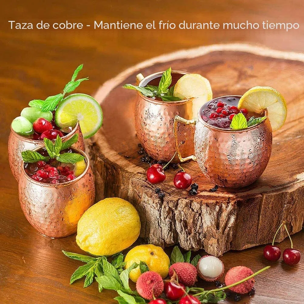 Vaso Moscow Mule Taza Cobre Mug Copa de Cóctel, para Cóctele, Vodka, Bebidas Frías, Hogar, Bar, Fiesta, San Valentín, Día de la Madre y Día del Padre, Cumpleaños, Regalos Caja