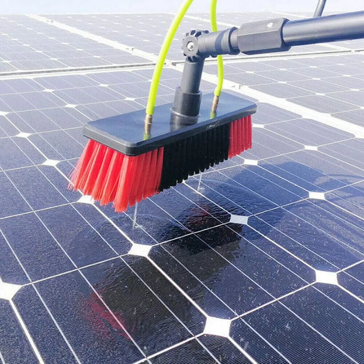 Kit de Cepillo Giratorio Extensible de 3,6 m (11,8 pies) para Limpieza Solar. Limpiador portátil de Ventanas y Piscinas para un Uso eficiente en Interiores y Exteriores panele