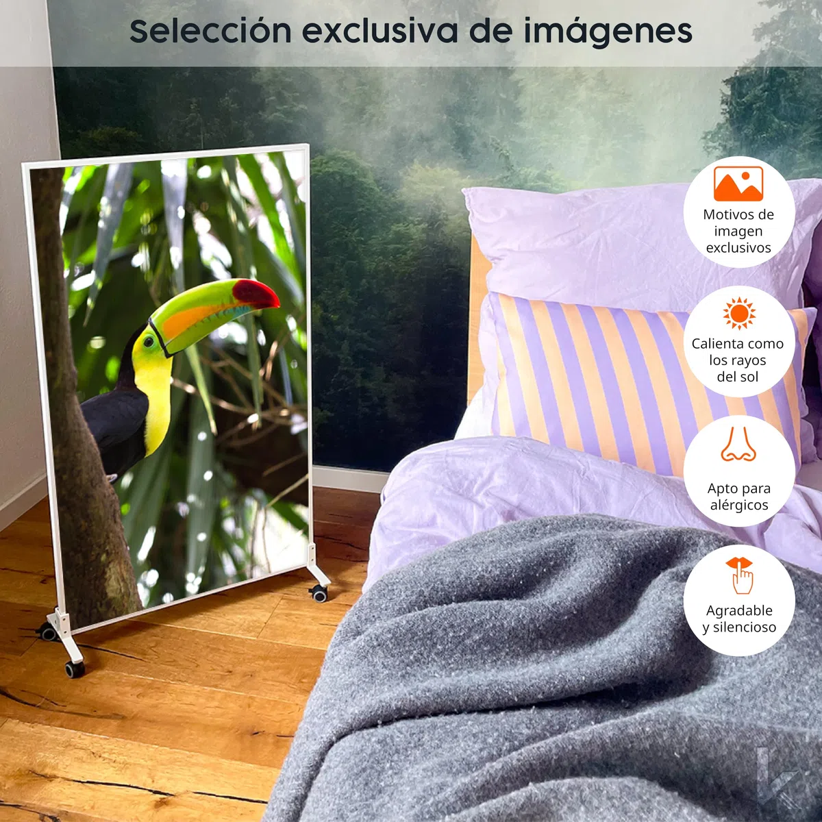 Könighaus radiador eléctrico de infrarrojos - 600 vatios - Bajo consumo = se calienta en 2 minutos - Con patas y termostato - Calefactor móvil - atractivo con diseño: Blanco