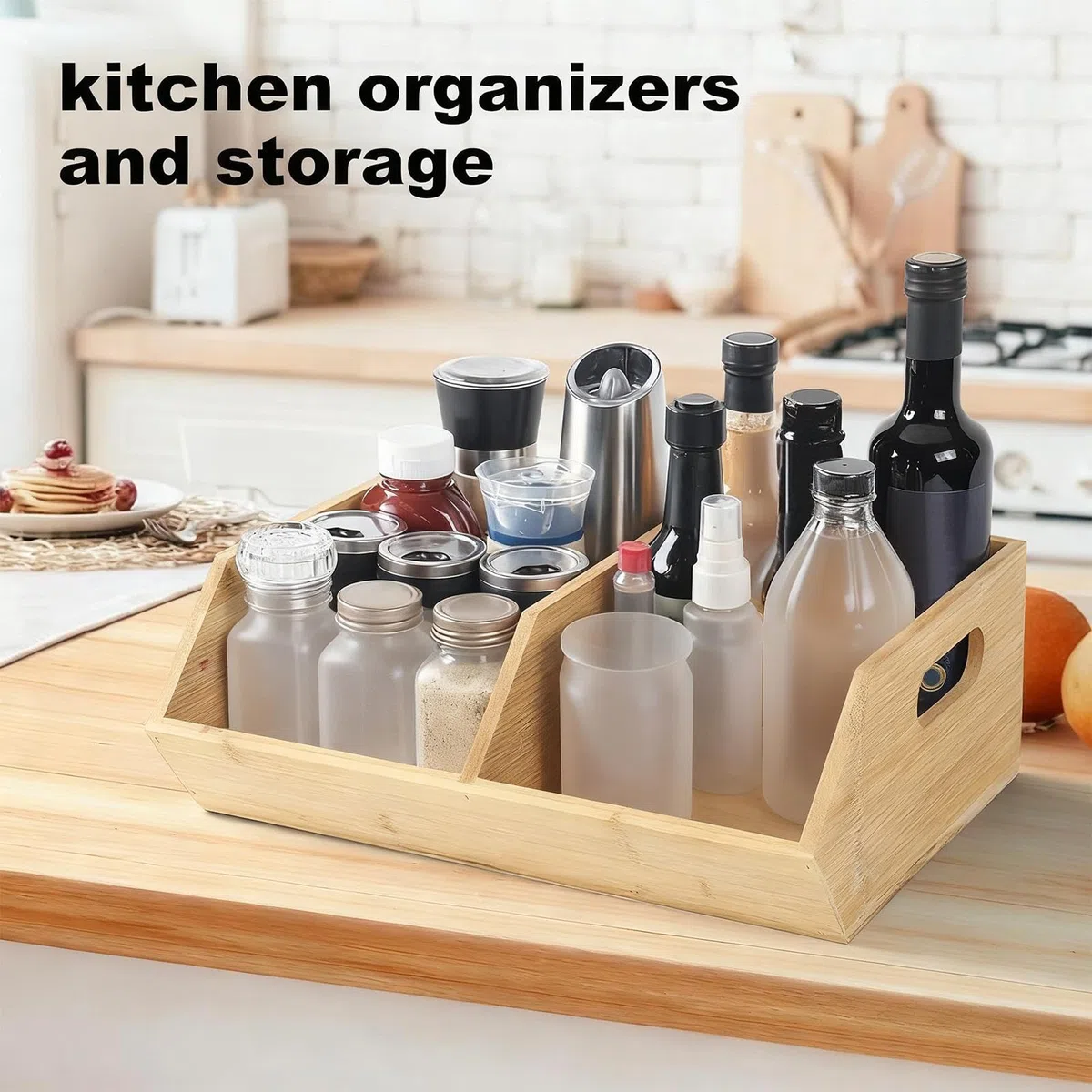Cajas Organizadoras de Despensa Organizador de Madera Apilable | Cajas de Almacenamiento de Despensa Para Alimentos En La Cocina El Hogar Snack Patata Y El Baño