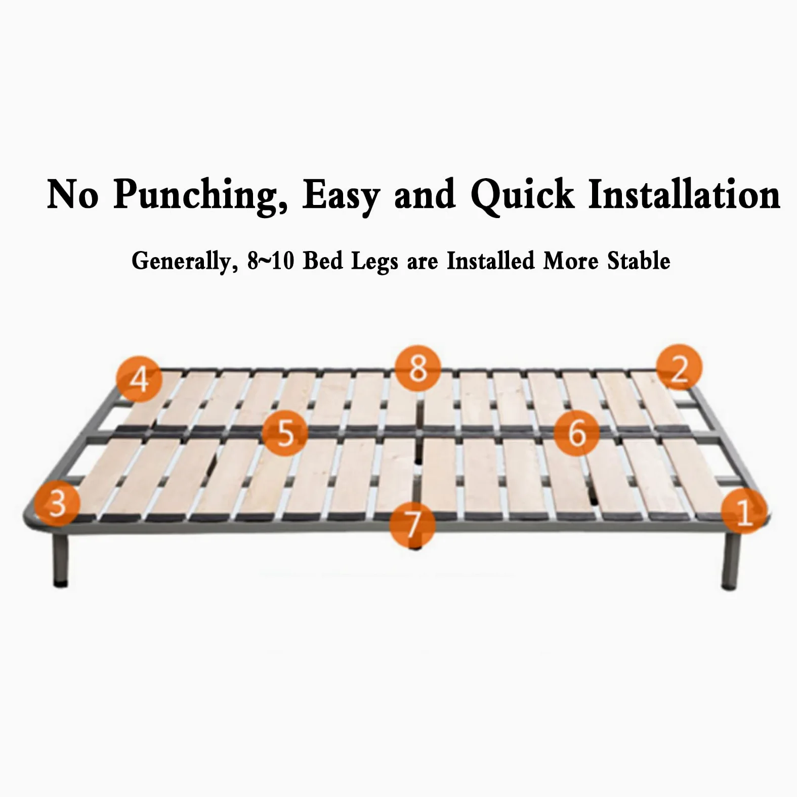 4 Pcs Patas para Somier,Patas Somier láminas Universales Patas Muebles Metal Altura Regulable 1 cm para Base Tapizada, Somier, Marcos,Negro (35cm(13.7in))