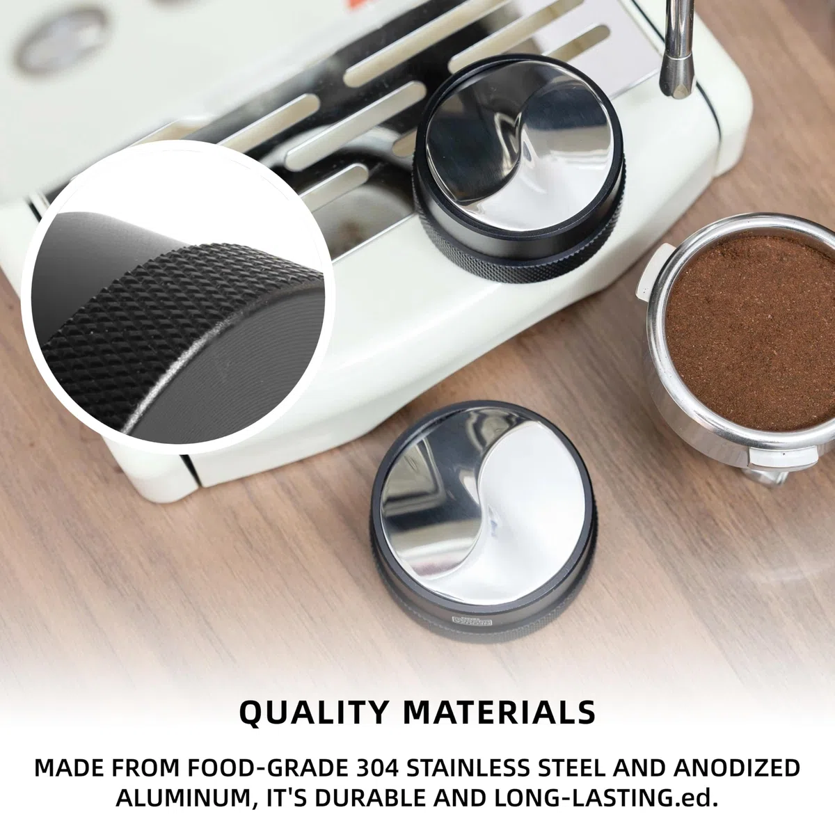 NEOUZA Distribuidor adaptable de gravedad de café para portafiltro espresso, herramienta de distribución por gravedad, distribuidor de nivelación automática, nivelador con base en forma de S (51 mm)