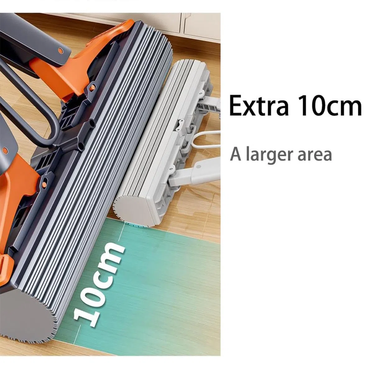 Esponja absorbente, fregona de esponja, fregona de prensa, con 2 esponja PVA absorbente y reutilizable, con mango de acero inoxidable, fregona esponja, fregona para lavar el suelo
