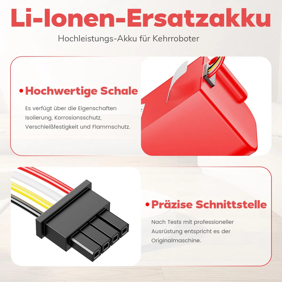 LabTEC Batería de Iones de Litio de 14,4 V y 6900 mAh de Repuesto para Xiaomi Roborock S5, S50, S51, S55, S6, S7, T6, E20 y E35, batería para el Robot Aspirador Mijia de 1.ª y 2.ª generación.