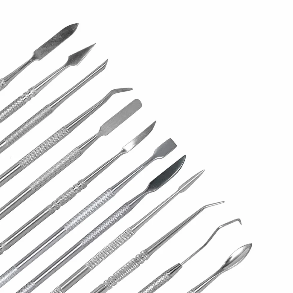 MMOBIEL Juego de 12 piezas de tallado de cera de acero inoxidable, herramientas de cincel para talladores de cera, herramientas de cincel de polímero de doble extremo, SFX, herramientas de arcilla de
