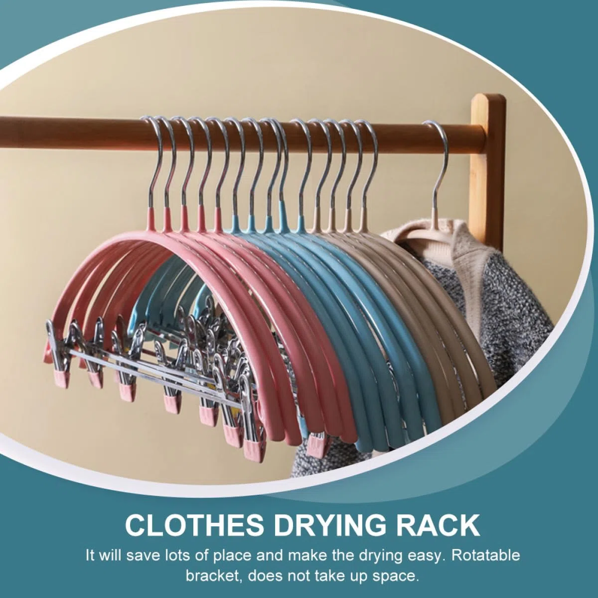 Genérico Perchas Resistentes Adultos de Piezas para 5 Antideslizantes Ropa Ideales en Verde, Pinzas y Diseño Semicircular Óxido para Colgar Guantes y Sujetadores