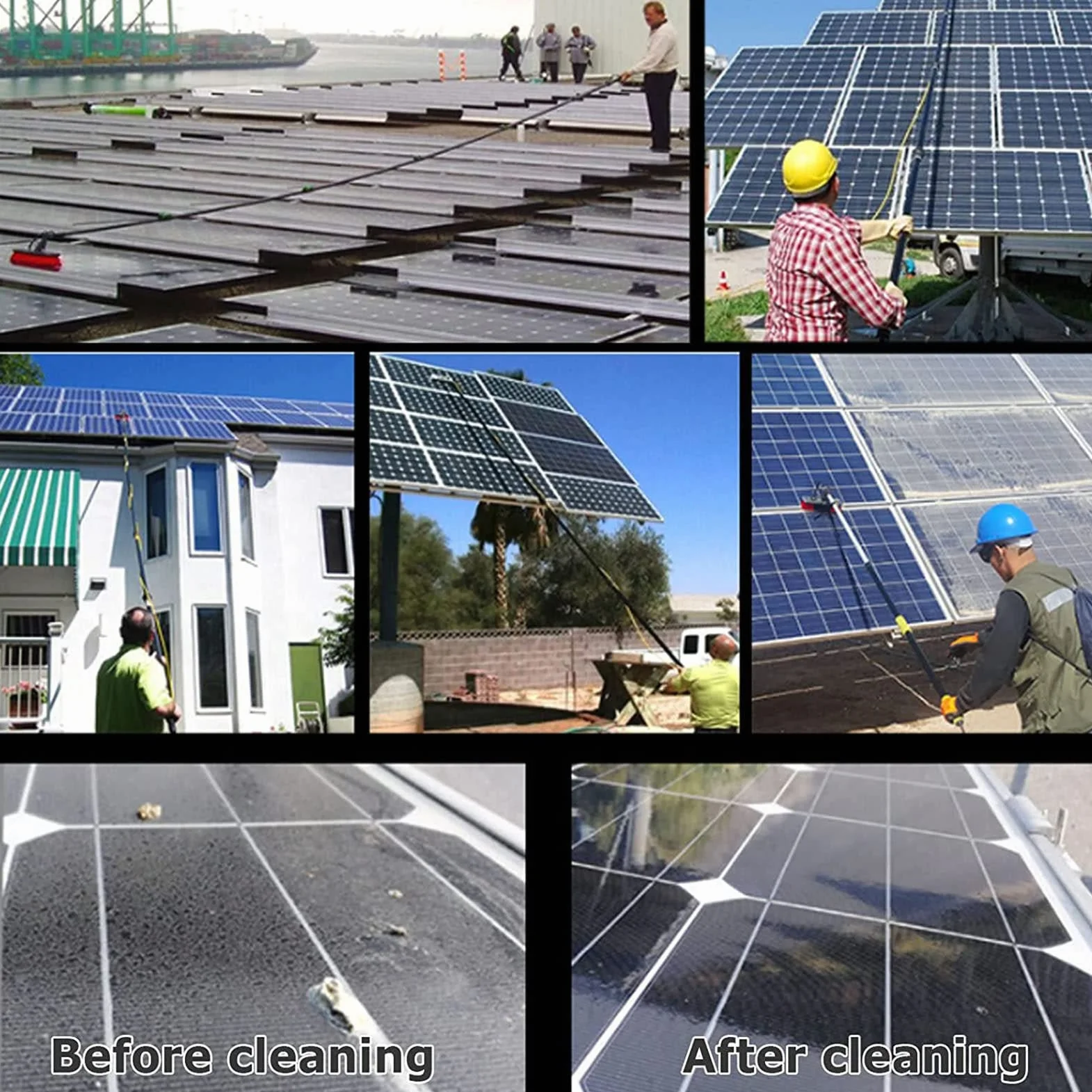 Pértiga para Limpieza De Ventanas Exteriores, Cepillo Telescópico con Suministro De Agua, Kit De Pértiga con Suministro De Agua Y Rociador De Manguera, 6 M, 7,2 M, 9 M, 12 M,，24FT/7.2M