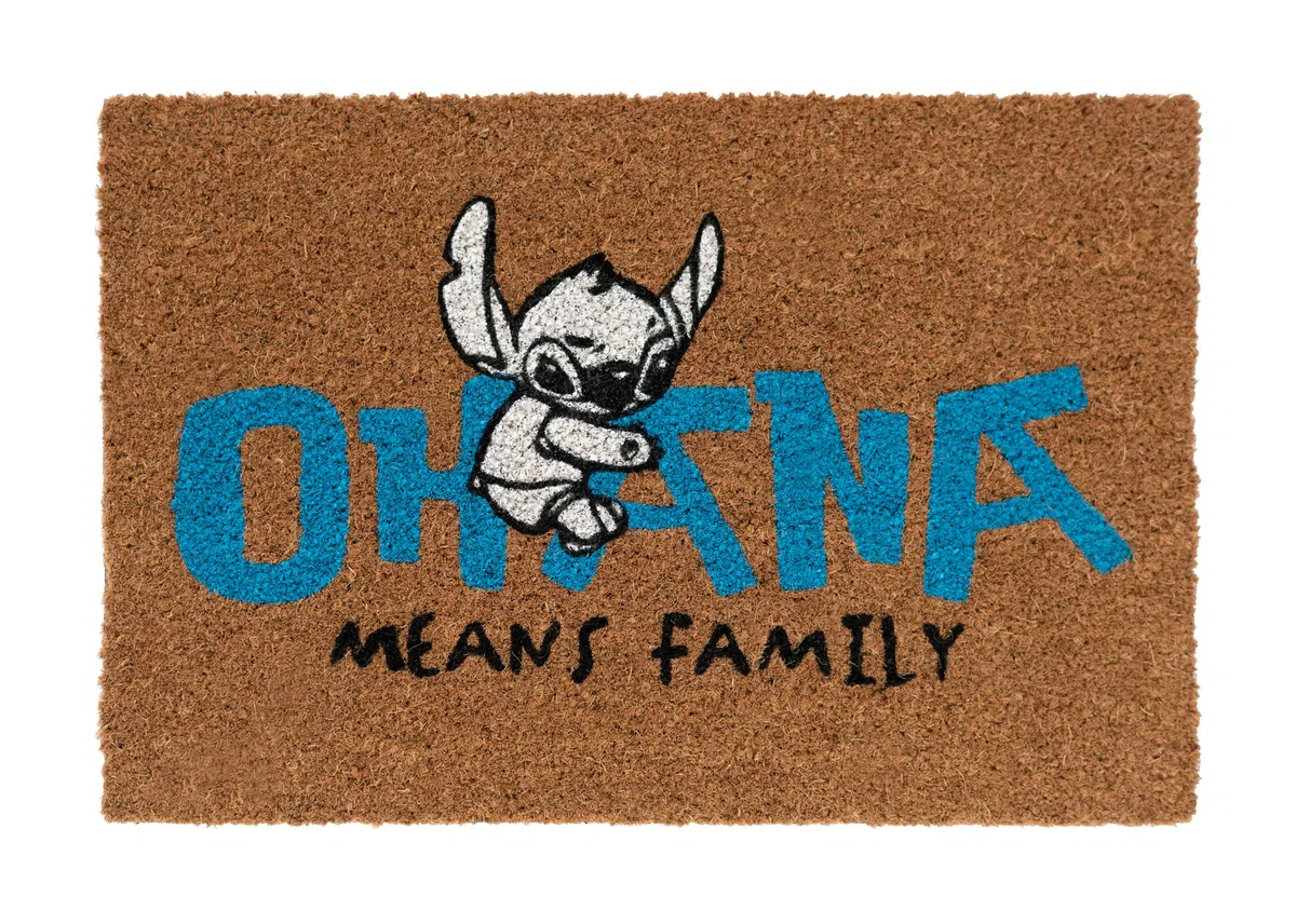 Grupo Erik Felpudo Disney Stitch Ohana - Felpudo entrada casa originales 40 x 60 cm - Alfombra entrada casa exterior antideslizante - Fabricado en fibra de coco - Productos con licencia oficial