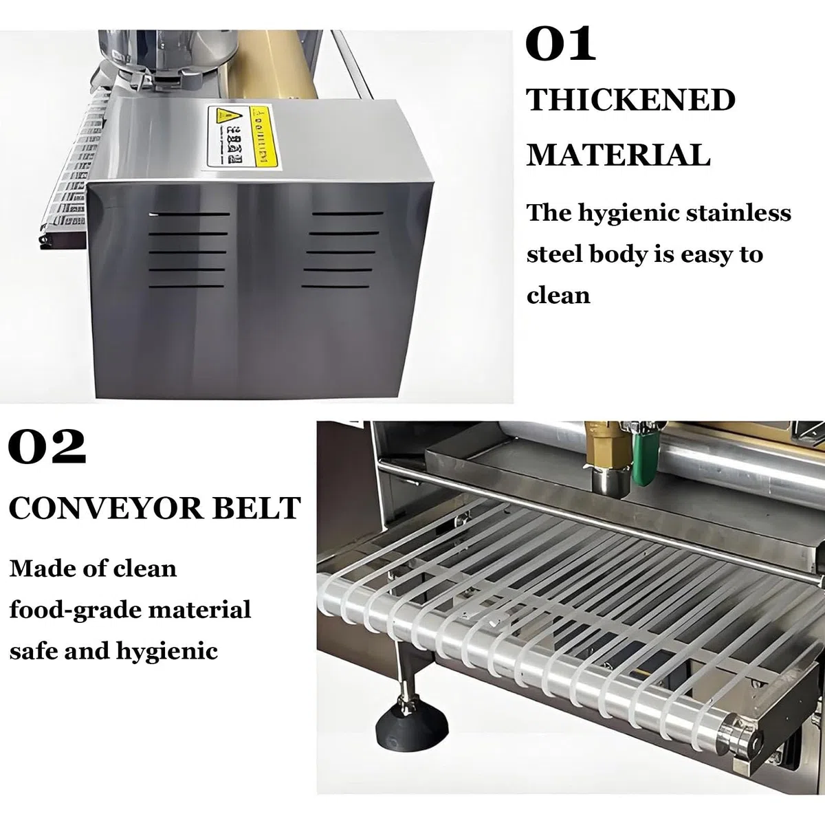 Máquina automática comercial para hacer crepes, control inteligente de temperatura, calentamiento uniforme, velocidad de elaboración ajustable, eficiencia de producción: 100-300 unidades/hora 6in