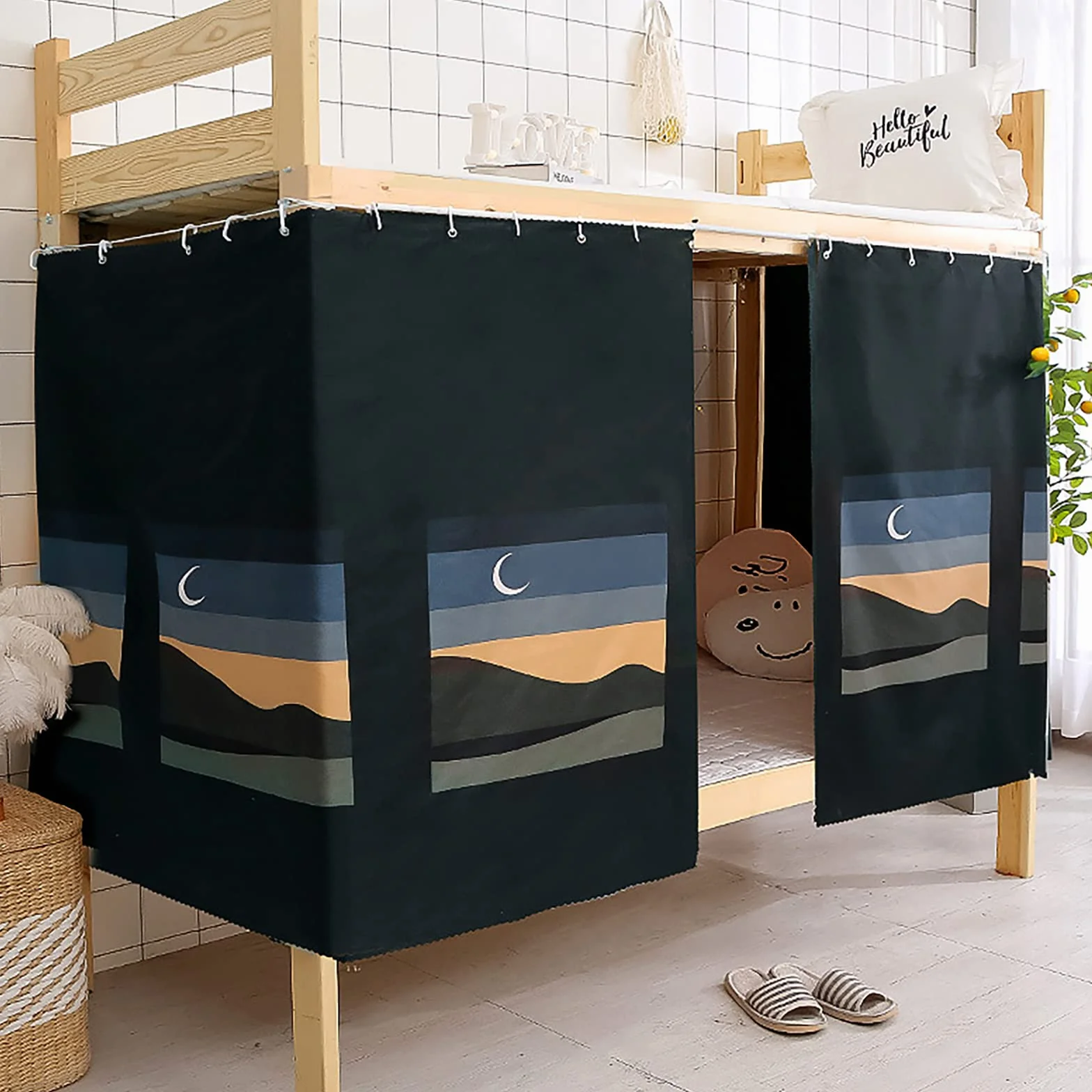 Cortina de cama para litera, tienda de campaña, cortina opaca, mosquitera, cama alta, tienda de campaña, cortina de tela a prueba de polvo, antimosquitos para residencia de estudiantes, cama infantil
