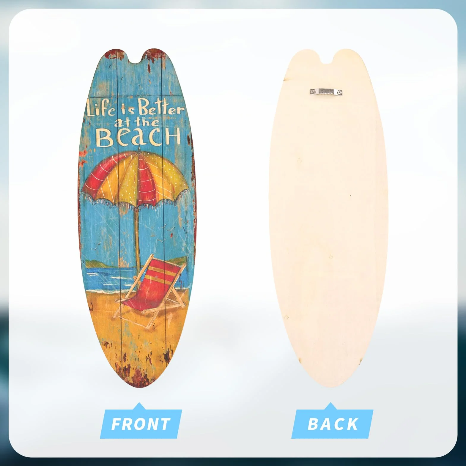 4 piezas de señalización decorativa de paddle board de madera para pared, señalización de paddle board para decoración interior de piscinas y playa, flujo de bebidas