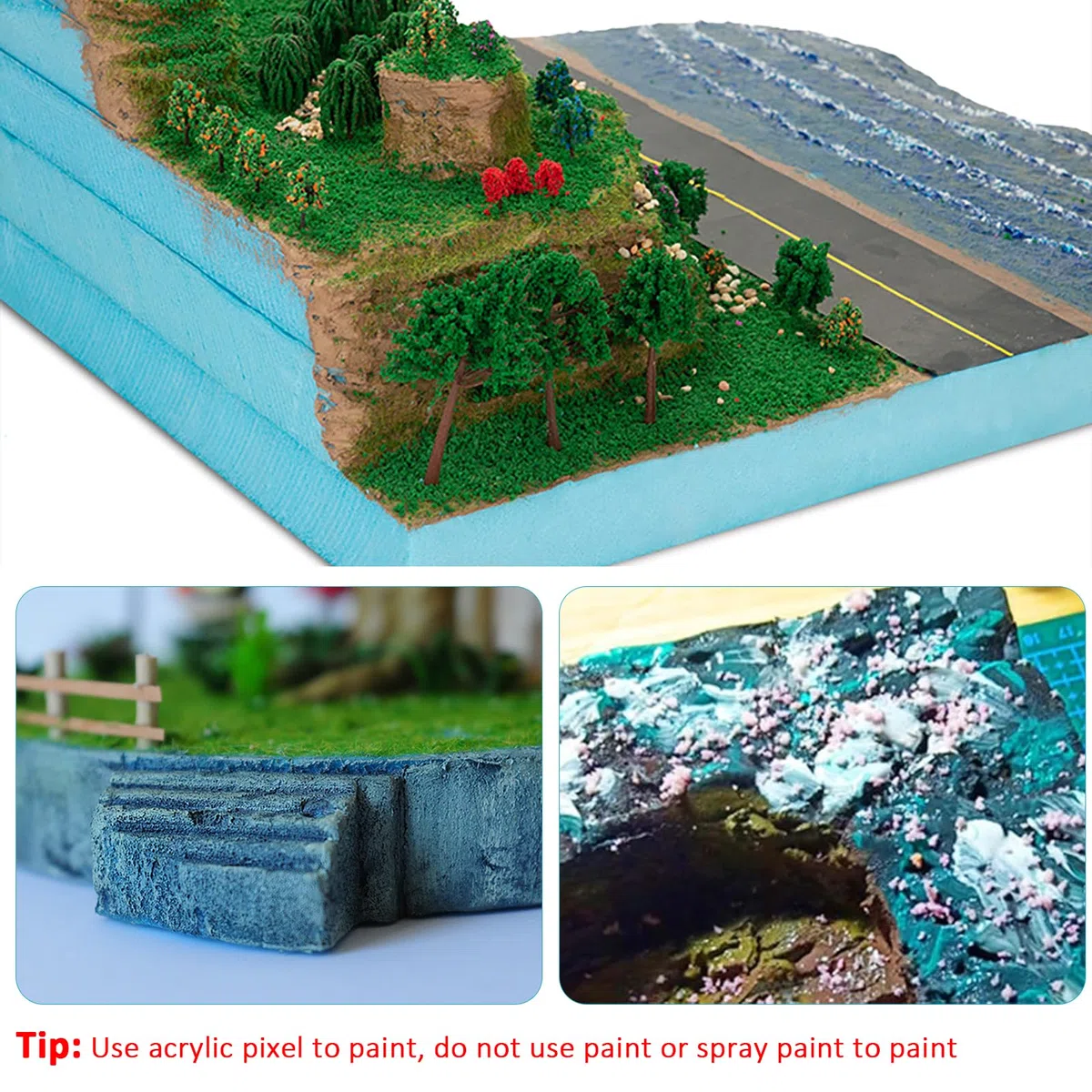 6 placas de espuma rígida para modelado de paisajes (30 x 20 x 2 cm)