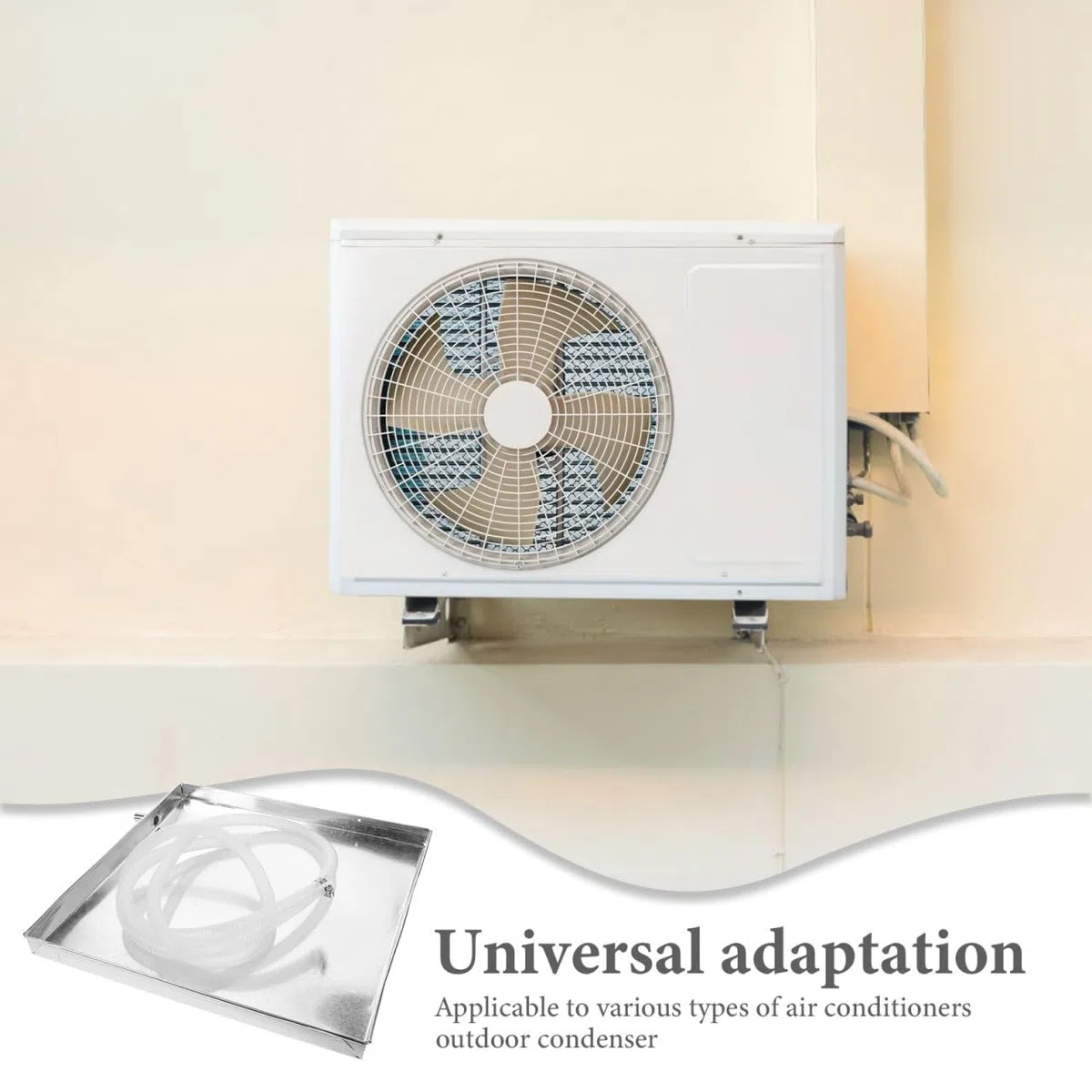 Gadpiparty Bandeja de Drenaje para Aire Acondicionado - Bandeja Colectora de Agua Universal para Unidades Interiores/Exteriores y A/A de Ventana - Fácil Instalación, Resistente y Versátil