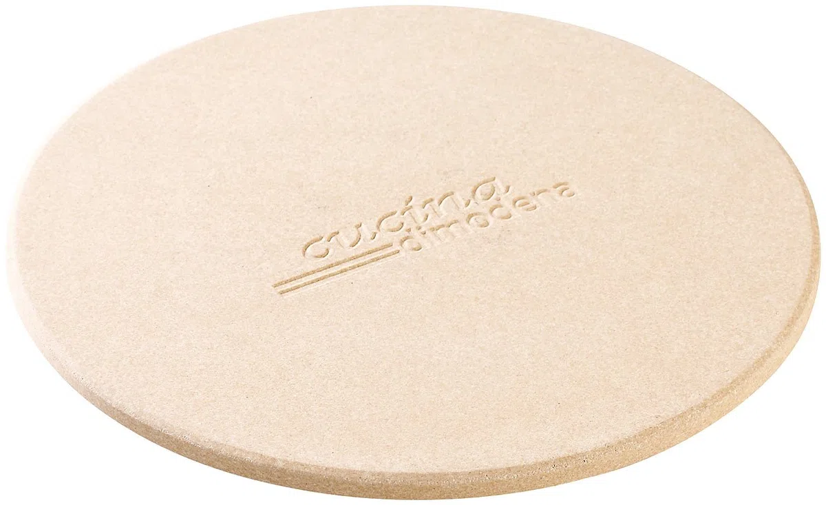 Pizza Calculculo: Piedra para Pizza Redonda con Bandeja de Aluminio, diámetro 26 cm (Piedra para Pizza para Horno)