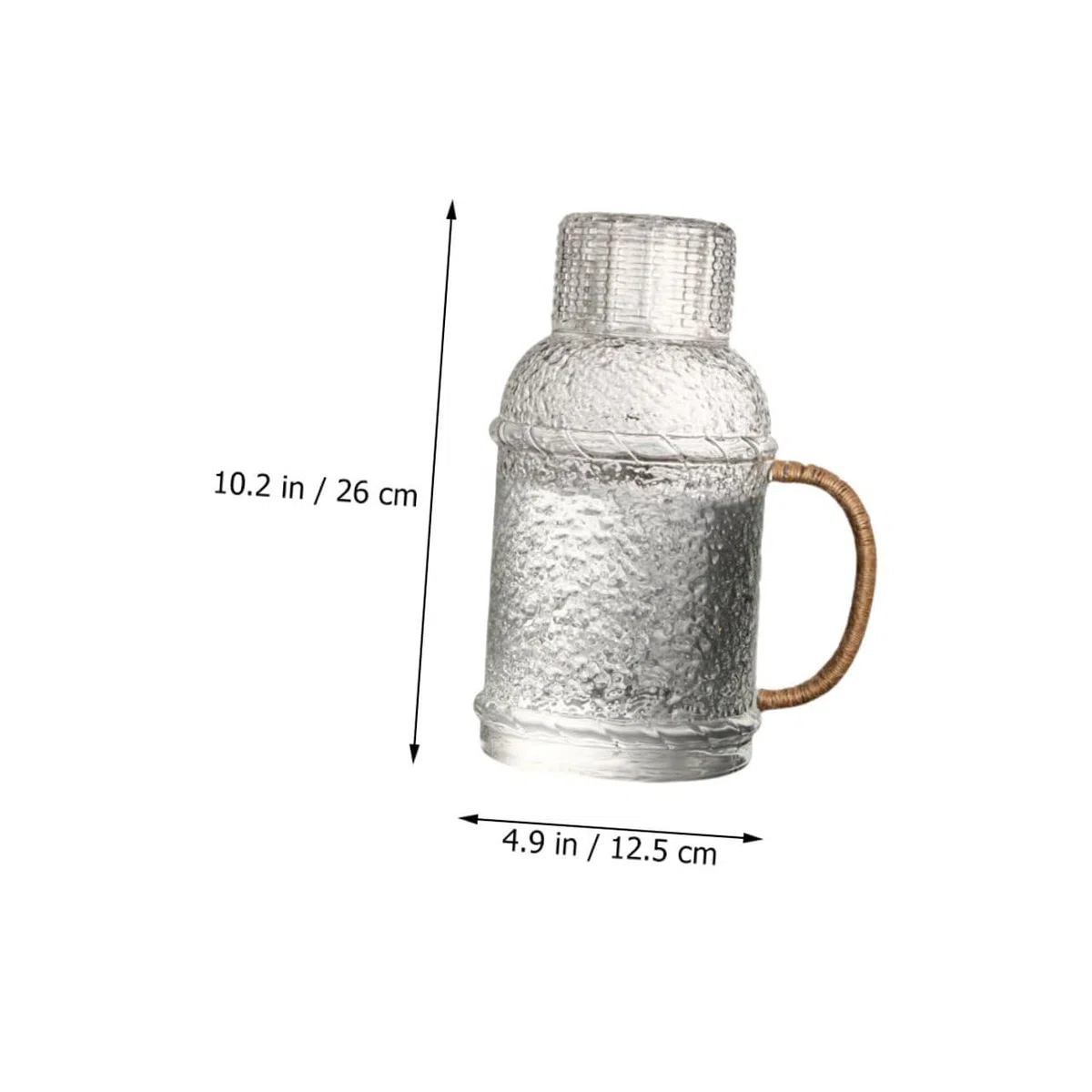 Jarra de Vidrio Transparente 2l, 1 Juego para Agua en Casa | Capacidad Grande, para Recibir Invitados y Fiestas, Vidrio, No se Deforma ni Resbala