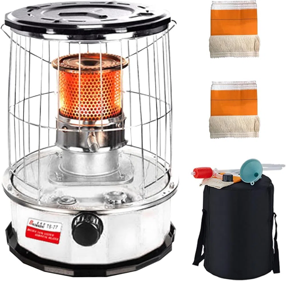Calentador portátil de queroseno, estufa de campamento para interiores y exteriores, camping, pesca en hielo, calefacción envolvente ajustable con potencia de fuego