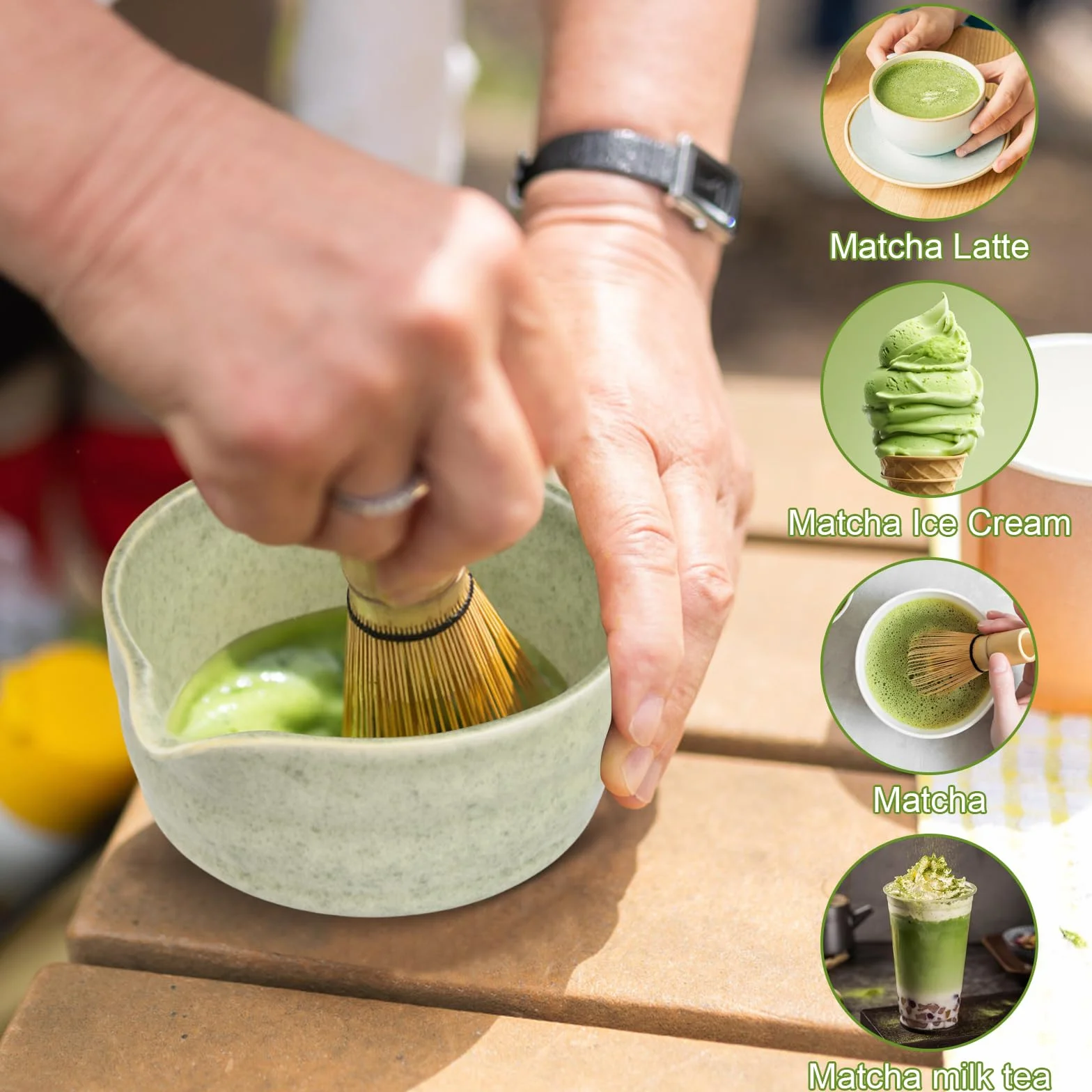 Matcha Kit 5 Pack Matcha Set Completo Batidor de Bambú Cuchara de Té Porta Chasen Cuenco de Matcha de Cerámica Utensilios te Matcha Kit Japones Accesorios Juego de té Matcha para Ceremonia (Rosa)
